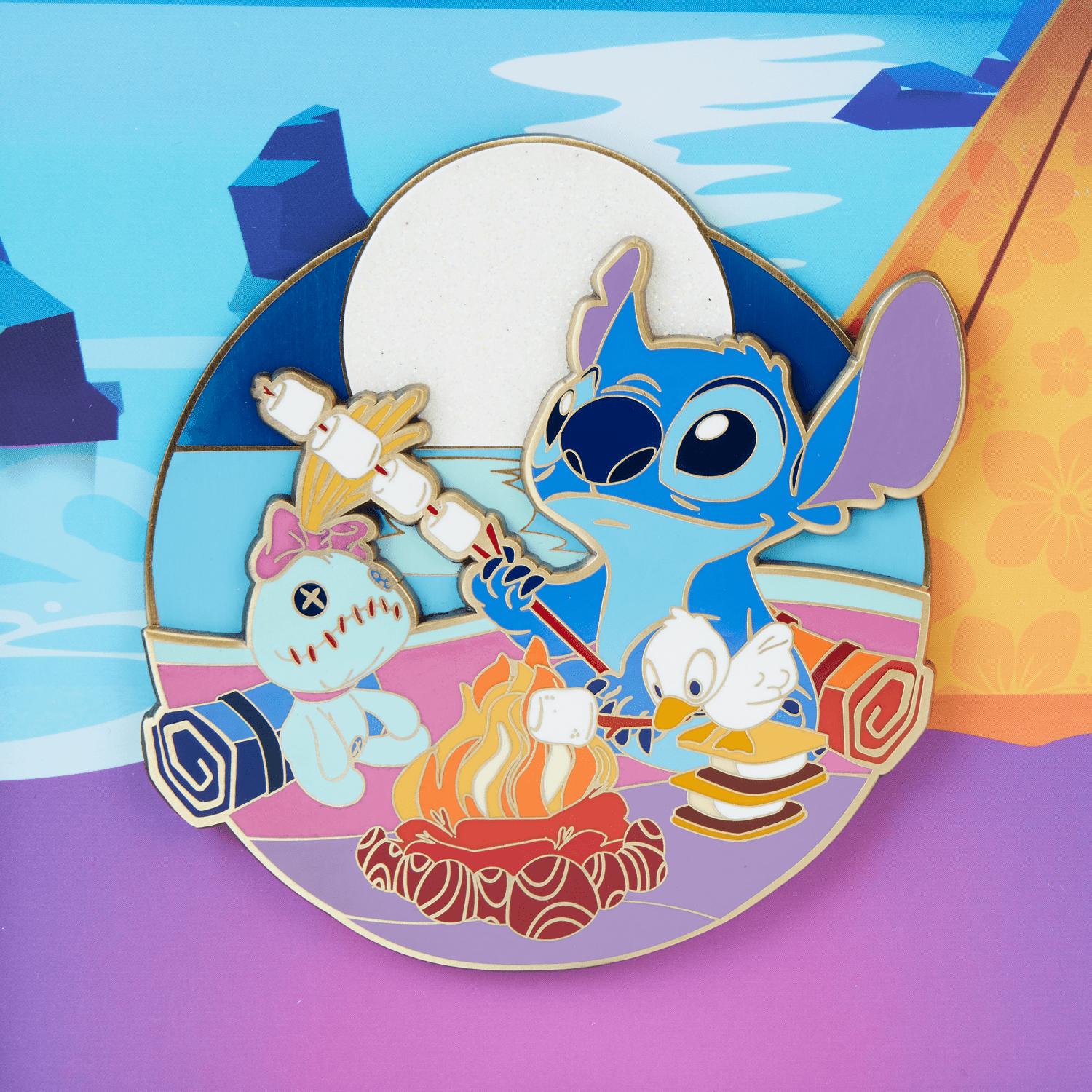 Loungefly x Disney Stitch Camping Cuties 3" Collector Box Pin - GeekCore