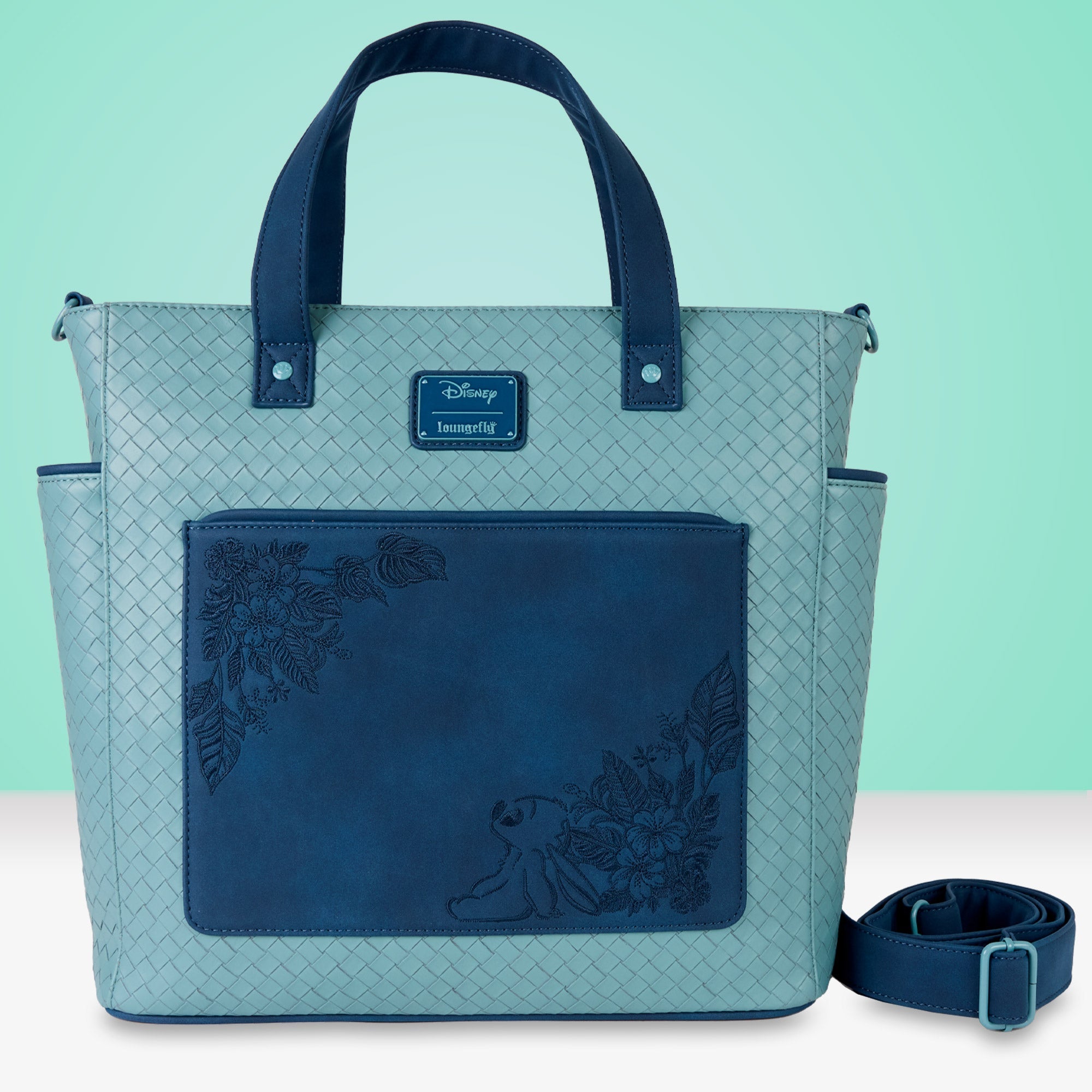 Loungefly x Disney Stitch Embroidered Convertible Tote Bag - GeekCore