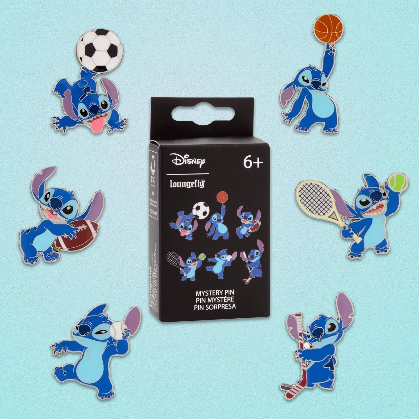 Loungefly x Disney Stitch Sport Poses Blind Box Mystery Pin - GeekCore