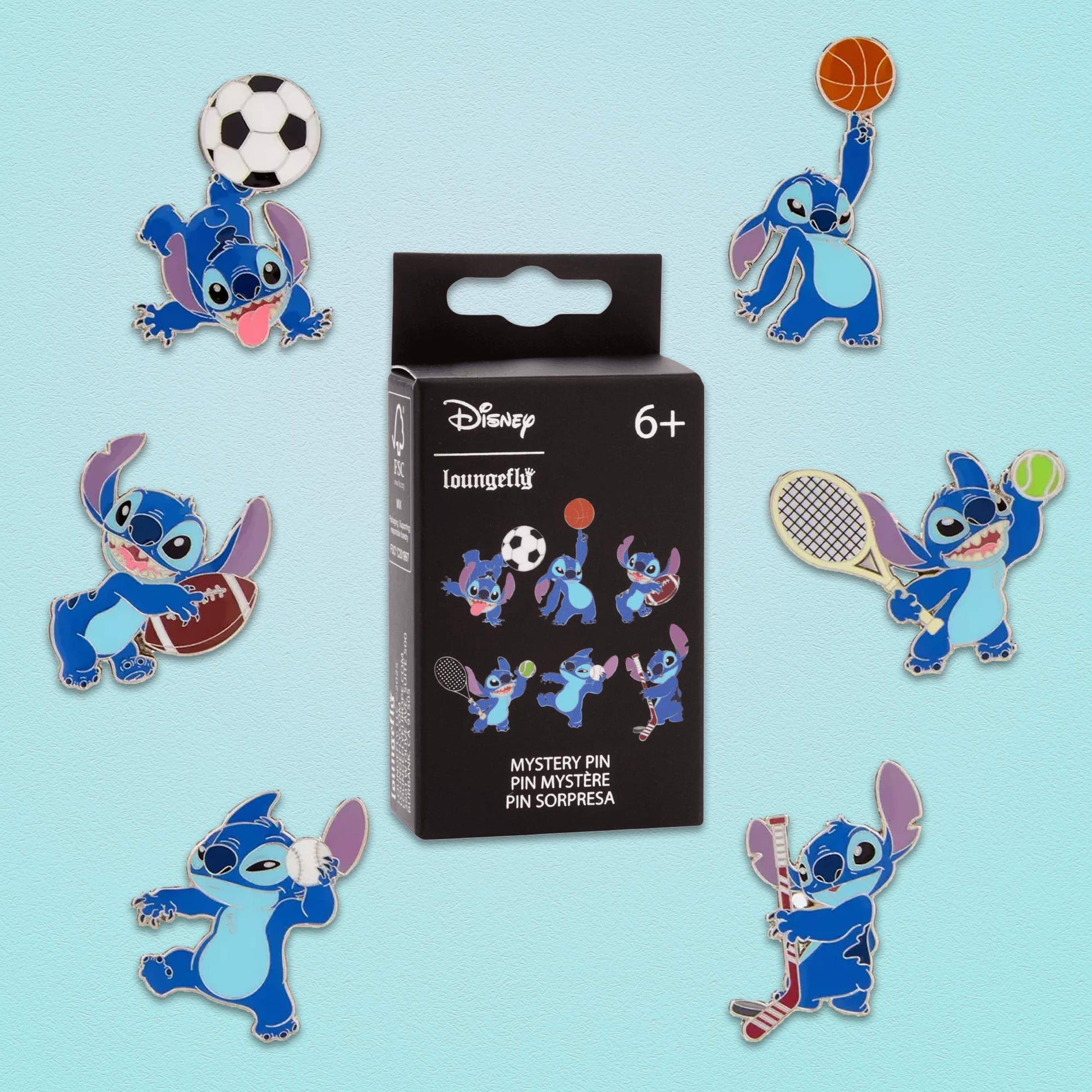 Loungefly x Disney Stitch Sport Poses Blind Box Mystery Pin - GeekCore