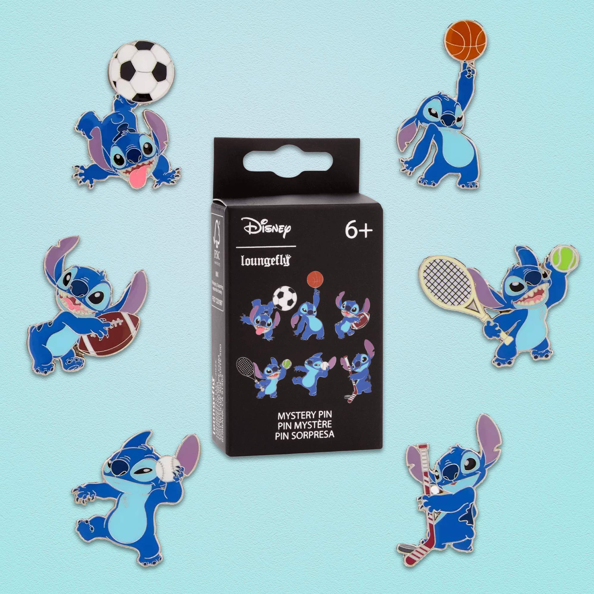 Loungefly x Disney Stitch Sport Poses Blind Box Mystery Pin - GeekCore