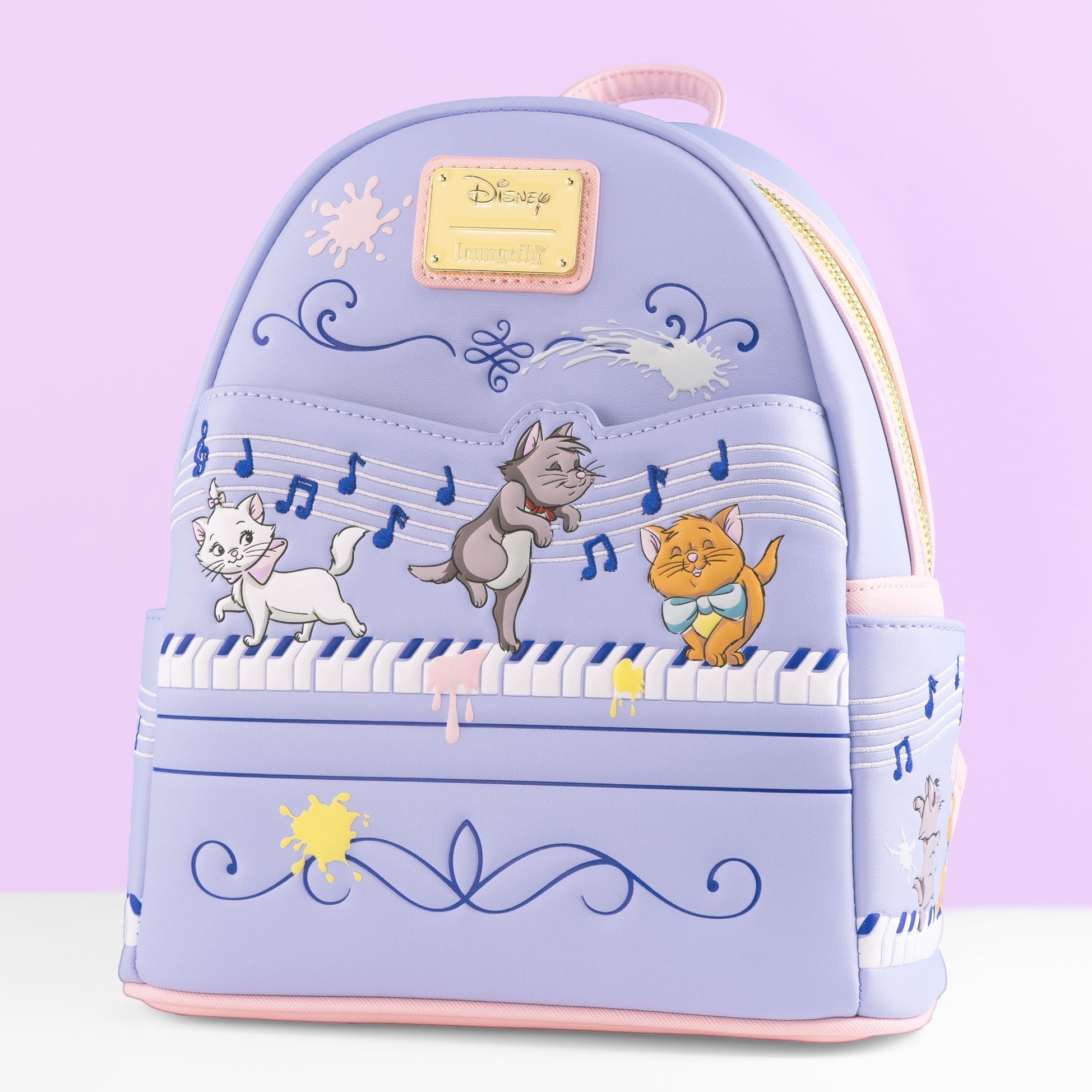 Loungefly x Disney The Aristocats Kittens Piano Paint Scene Mini Backpack - GeekCore