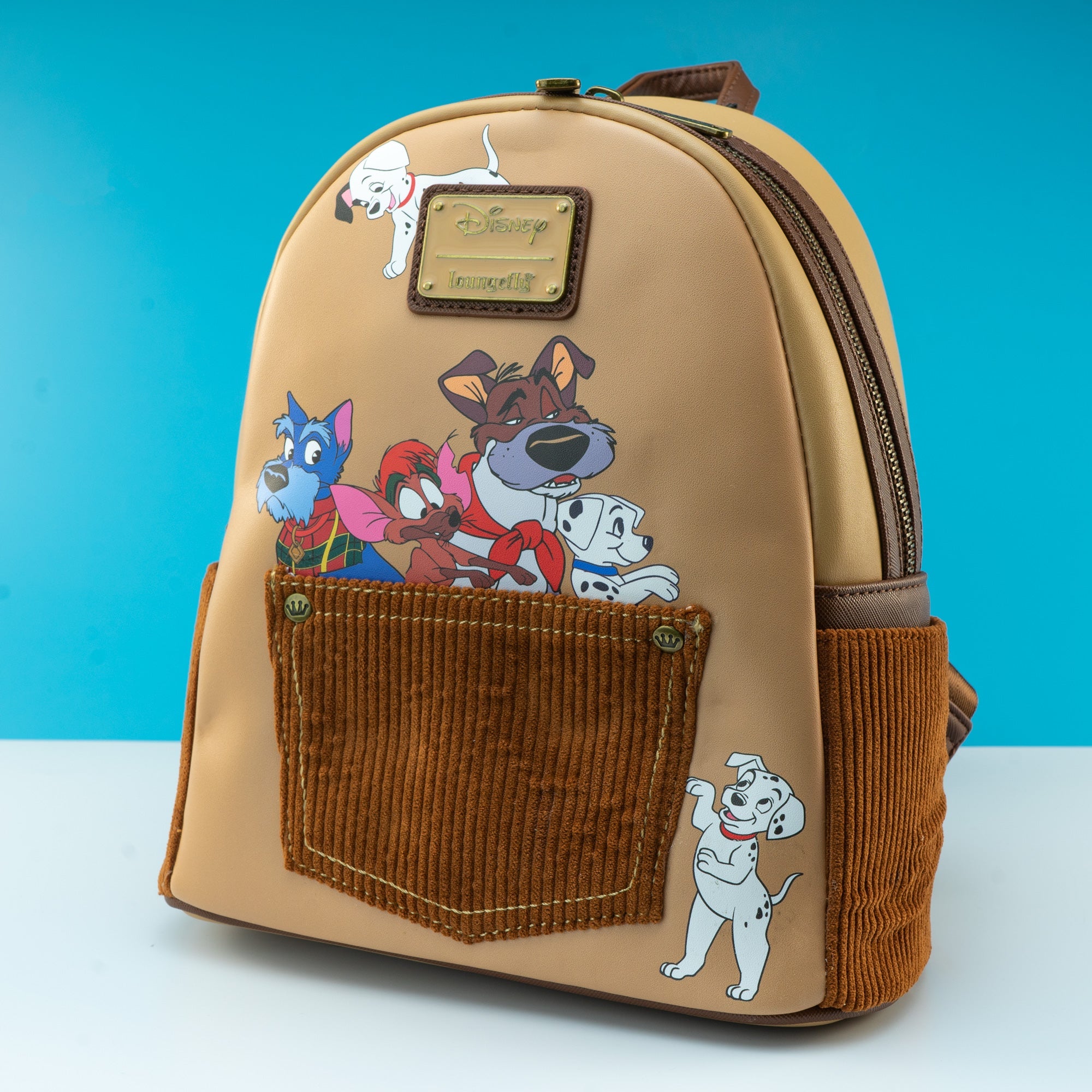 Loungefly x Disney the Dogs of Disney Corduroy Pocket Mini Backpack - GeekCore