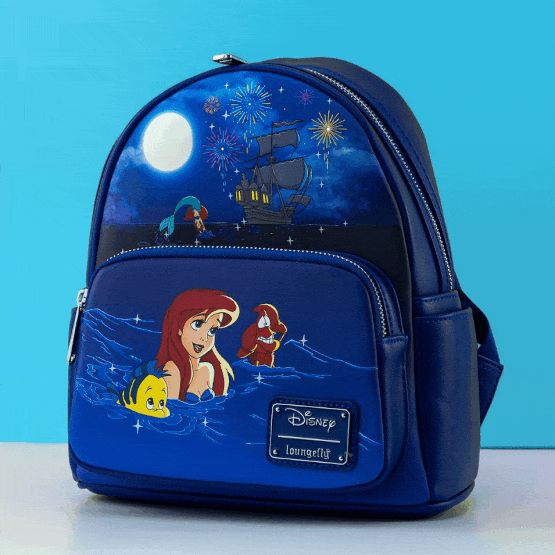 Loungefly x Disney The Little Mermaid Ariel Fireworks Light - up Mini Backpack - GeekCore