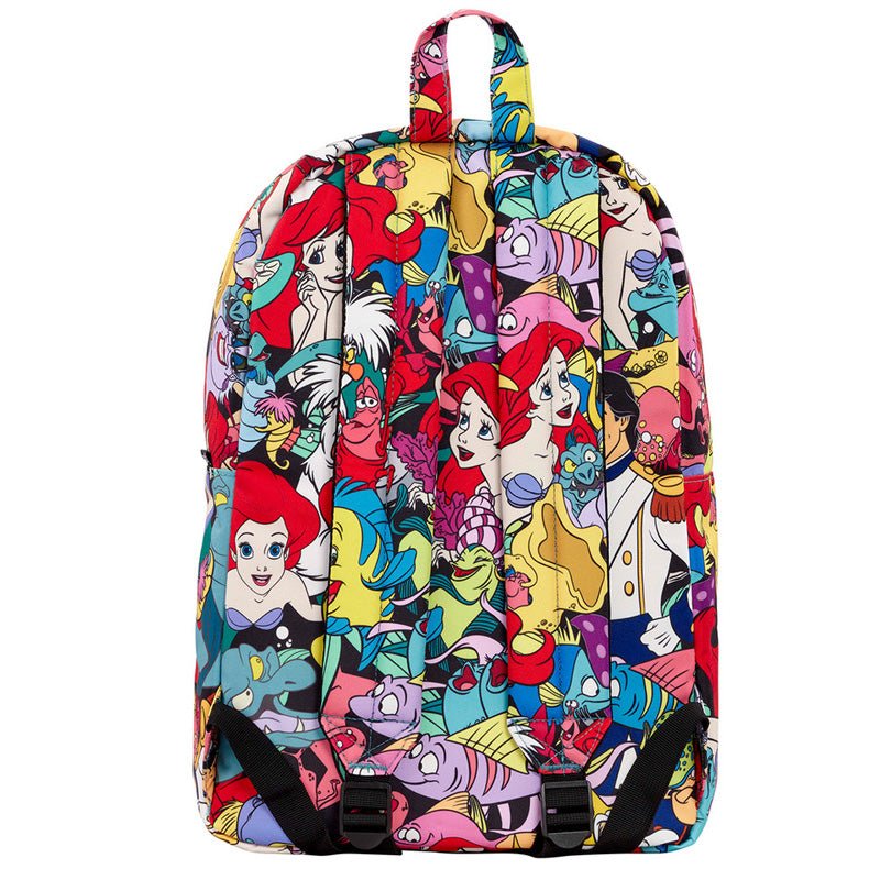 Loungefly x Disney The Little Mermaid Characters AOP Canvas Backpack - GeekCore