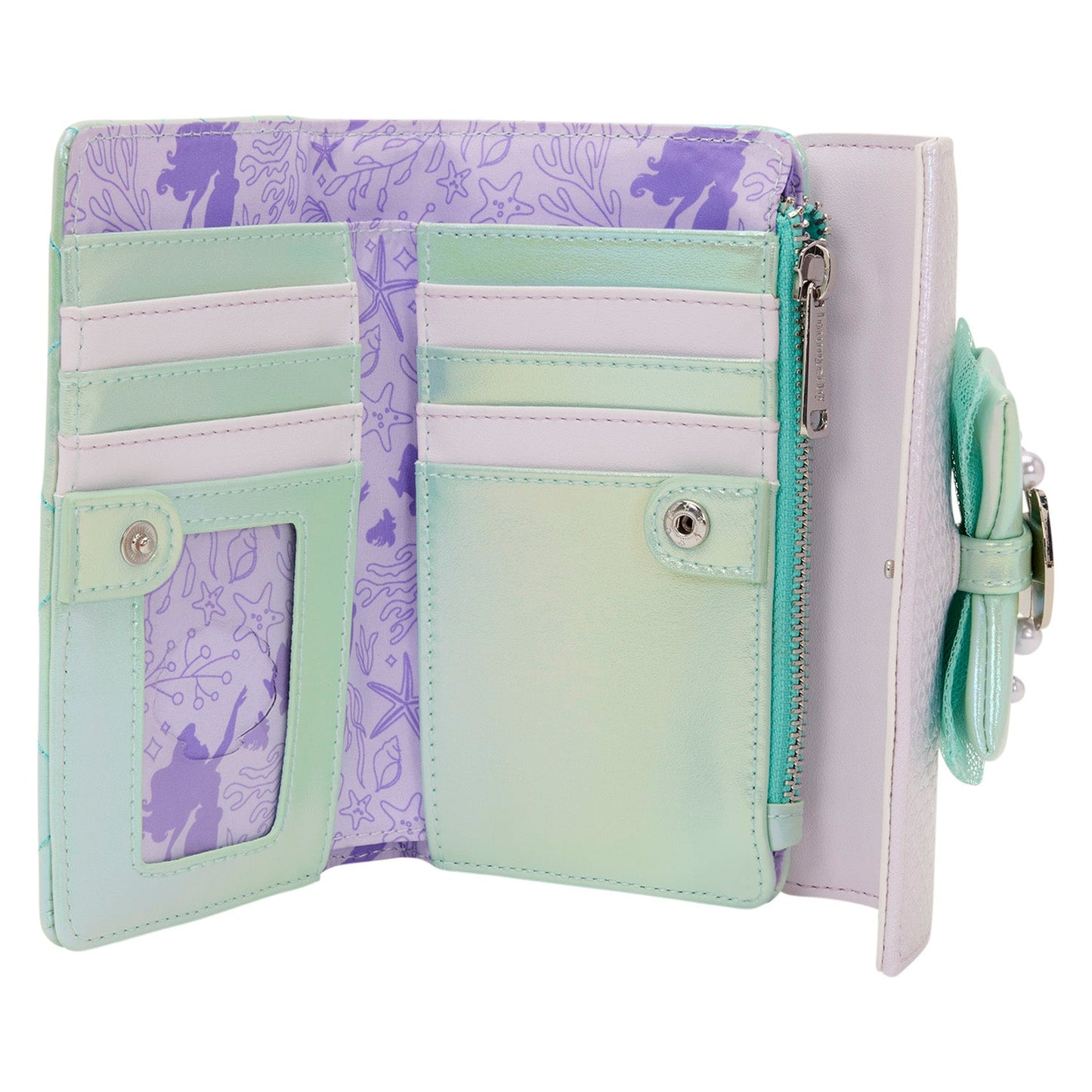 Loungefly x Disney The Little Mermaid Iridescent Pearl Flap Wallet - GeekCore