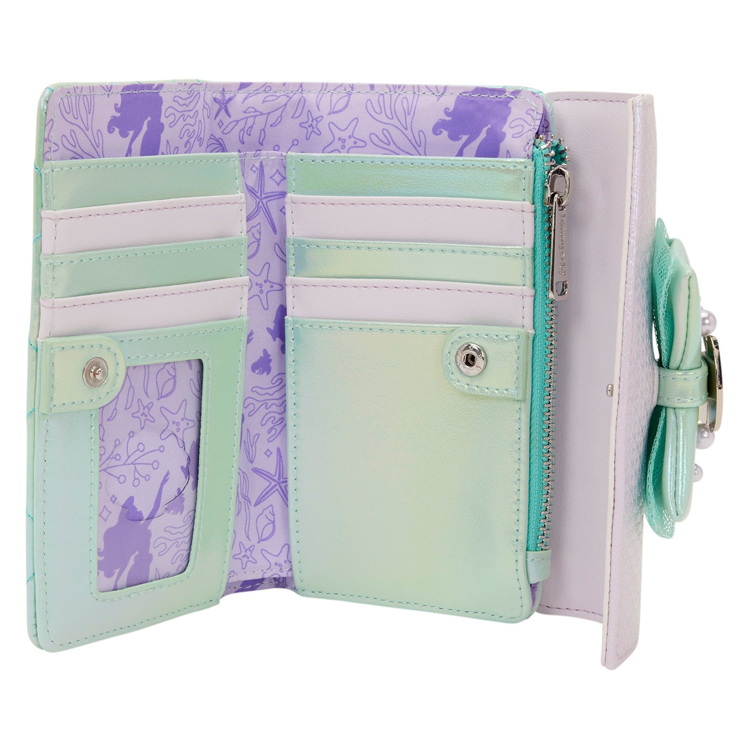Loungefly x Disney The Little Mermaid Iridescent Pearl Flap Wallet - GeekCore