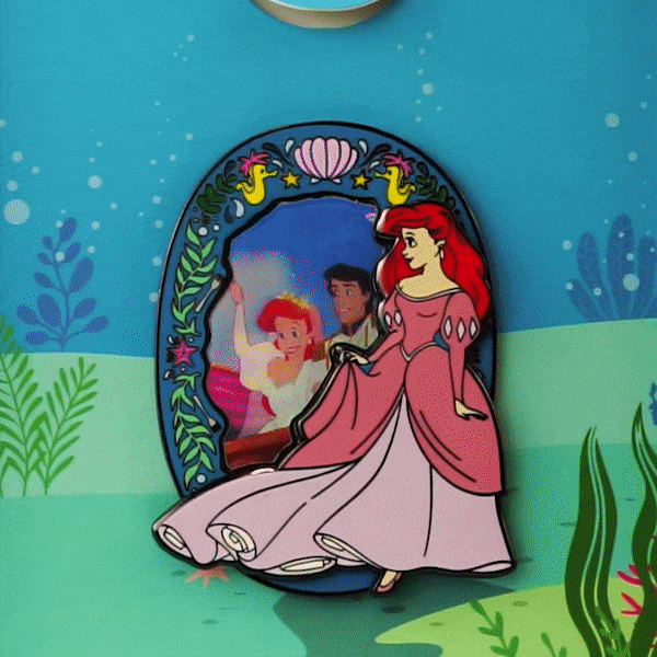 Loungefly x Disney The Little Mermaid Princess Lenticular 3 - Inch Pin - GeekCore