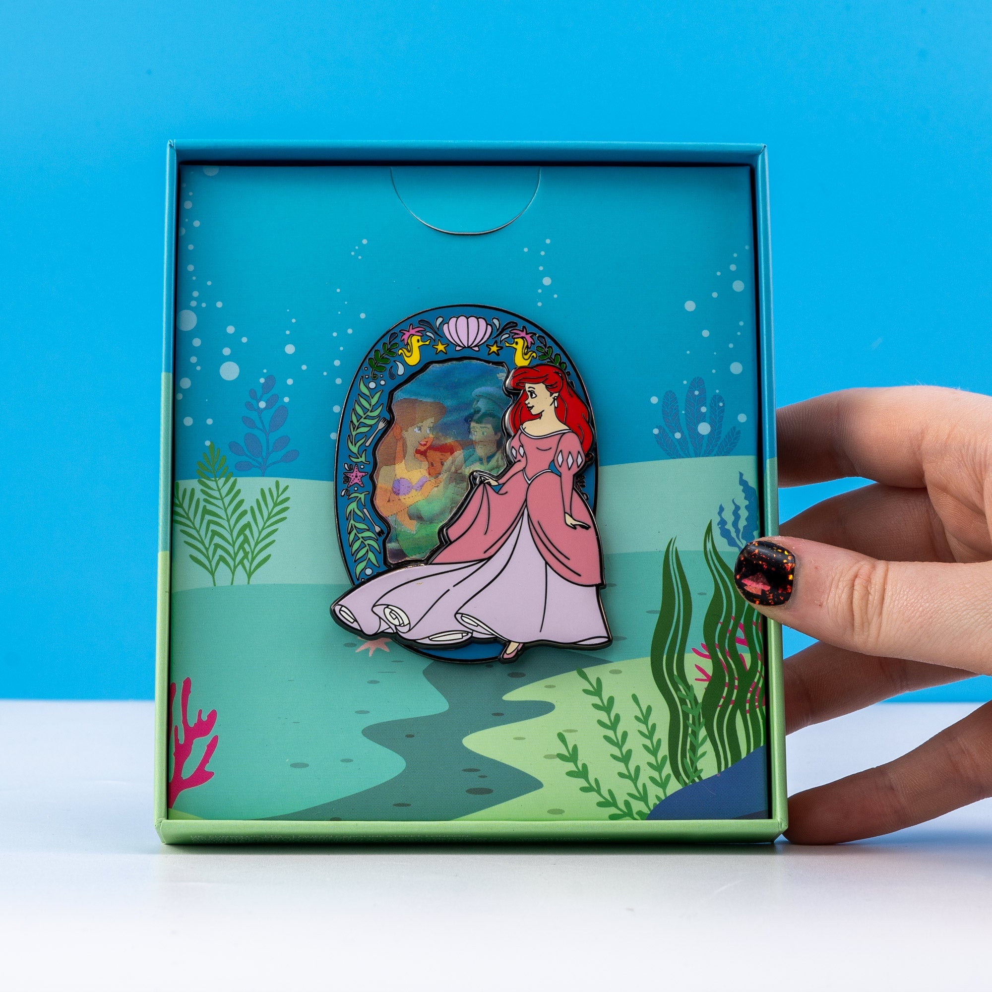 Loungefly x Disney The Little Mermaid Princess Lenticular 3 - Inch Pin - GeekCore