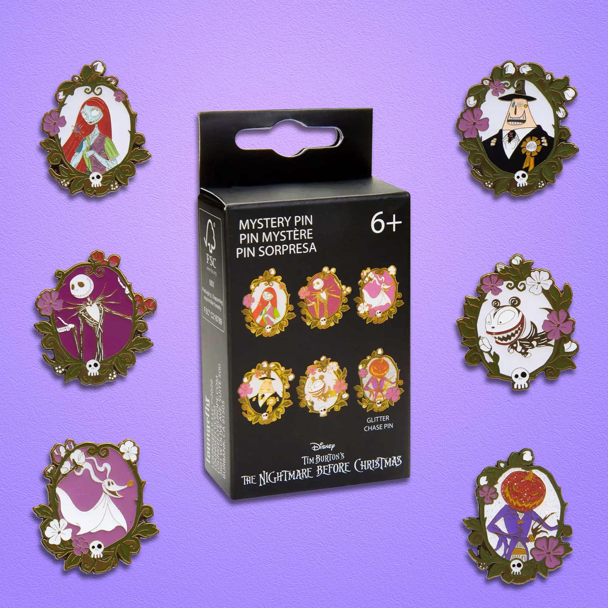 Loungefly x Disney The Nightmare Before Christmas Floral Cameo Blind Box Mystery Pin - GeekCore