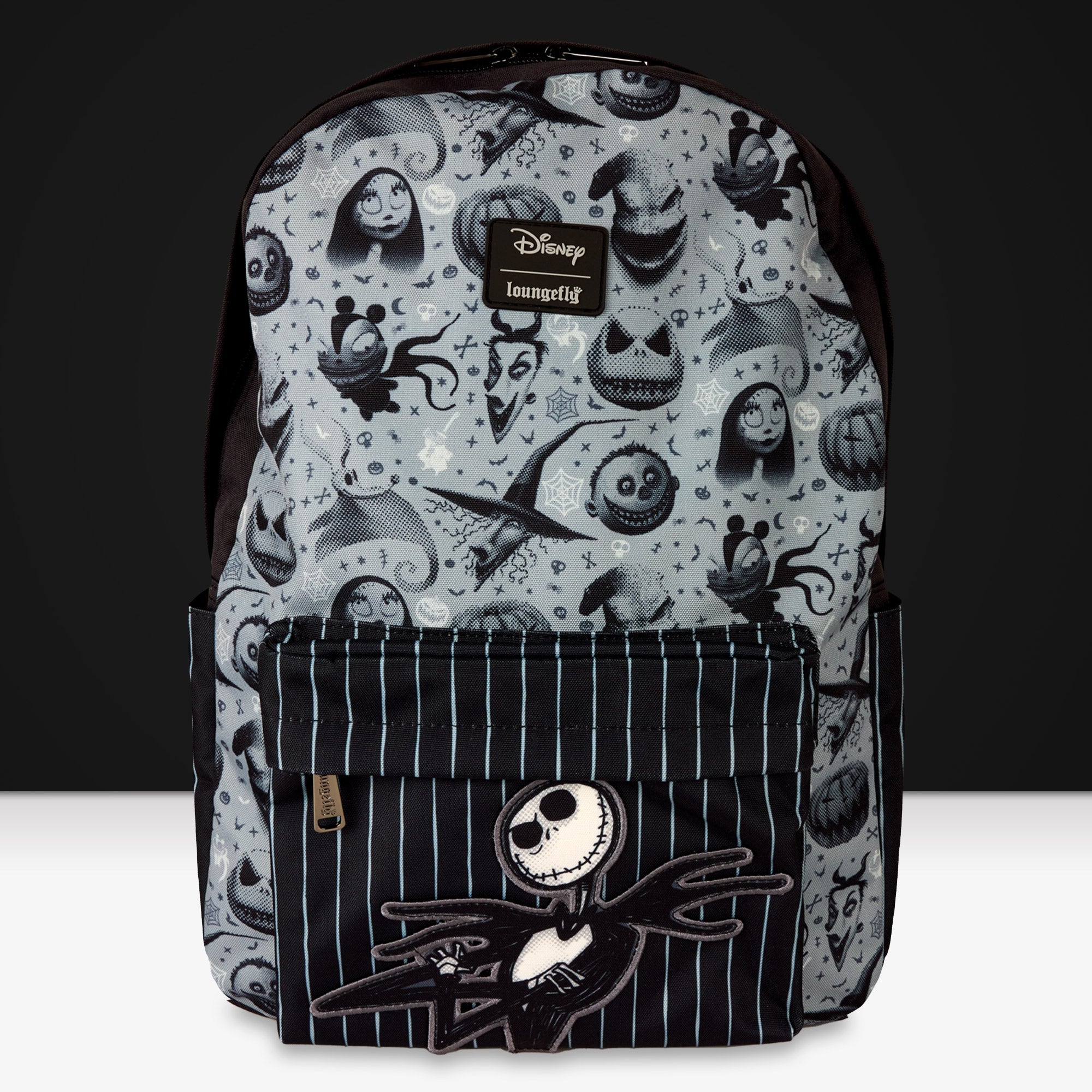 Loungefly x Disney The Nightmare Before Christmas Monochrome Nylon Full - Size Backpack - GeekCore