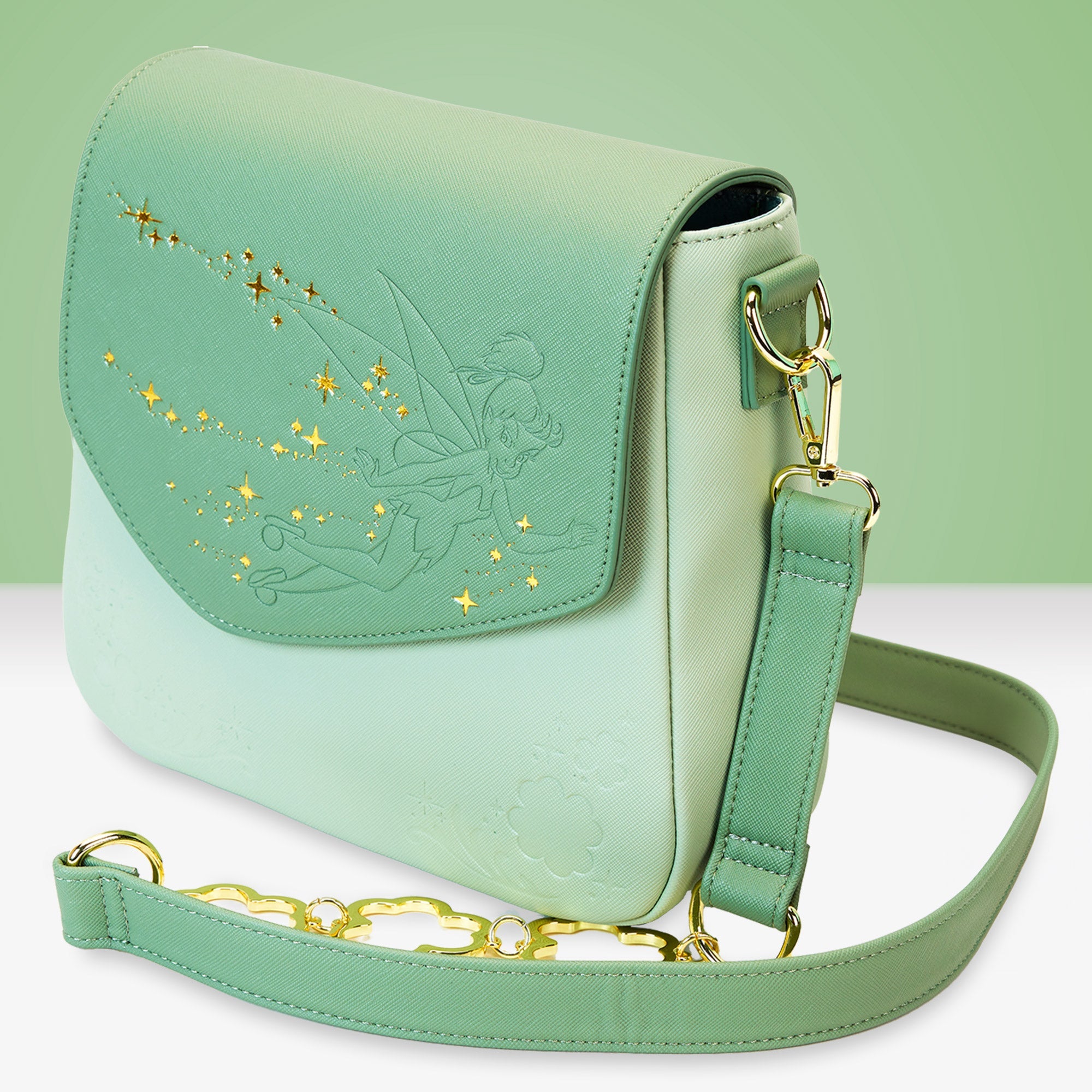 Loungefly x Disney Tinker Bell Four - Leaf Clover Crossbody Bag - GeekCore