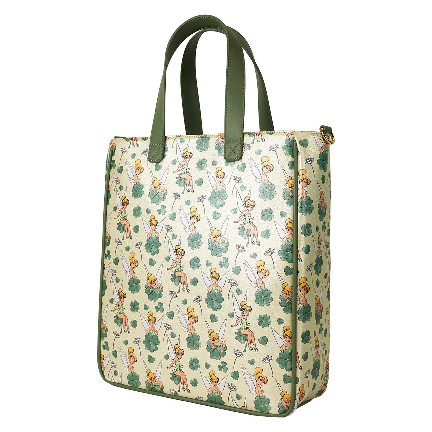 Loungefly x Disney Tinker Bell Four - Leaf Clover Tote Bag with Coin Bag - GeekCore