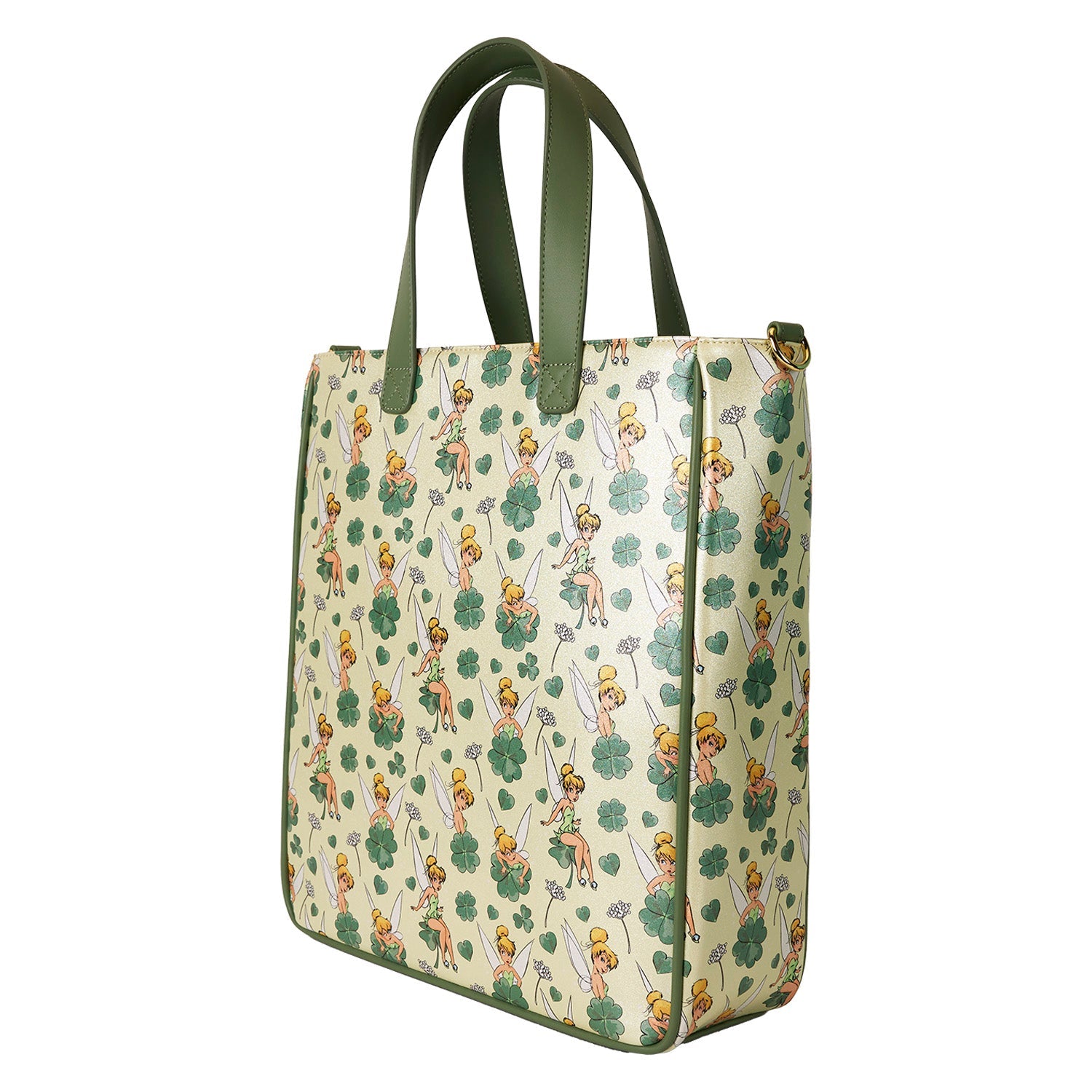 Loungefly x Disney Tinker Bell Four - Leaf Clover Tote Bag with Coin Bag - GeekCore