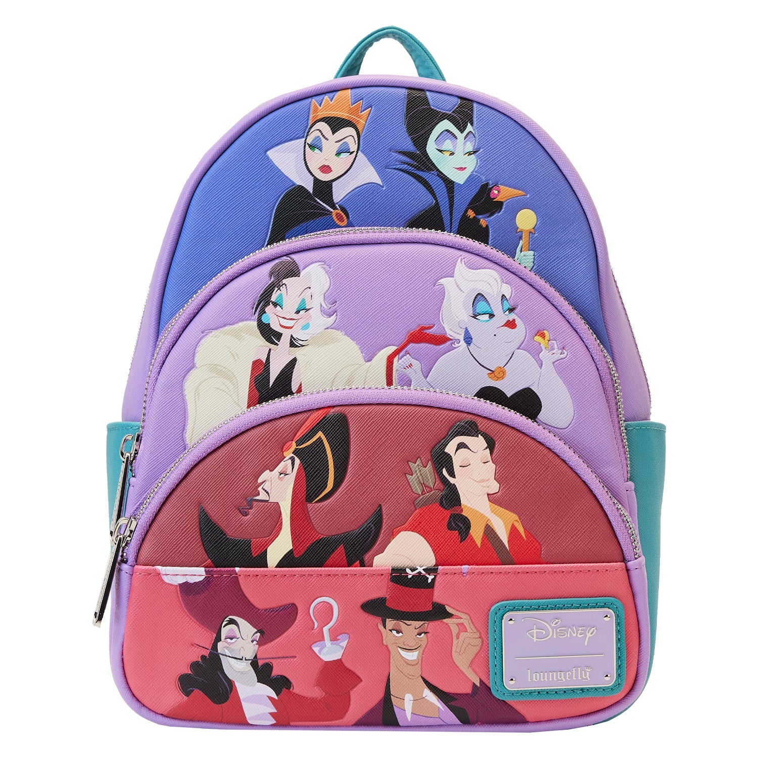 Loungefly x Disney Villains Colour Block Triple Pocket Mini Backpack - GeekCore