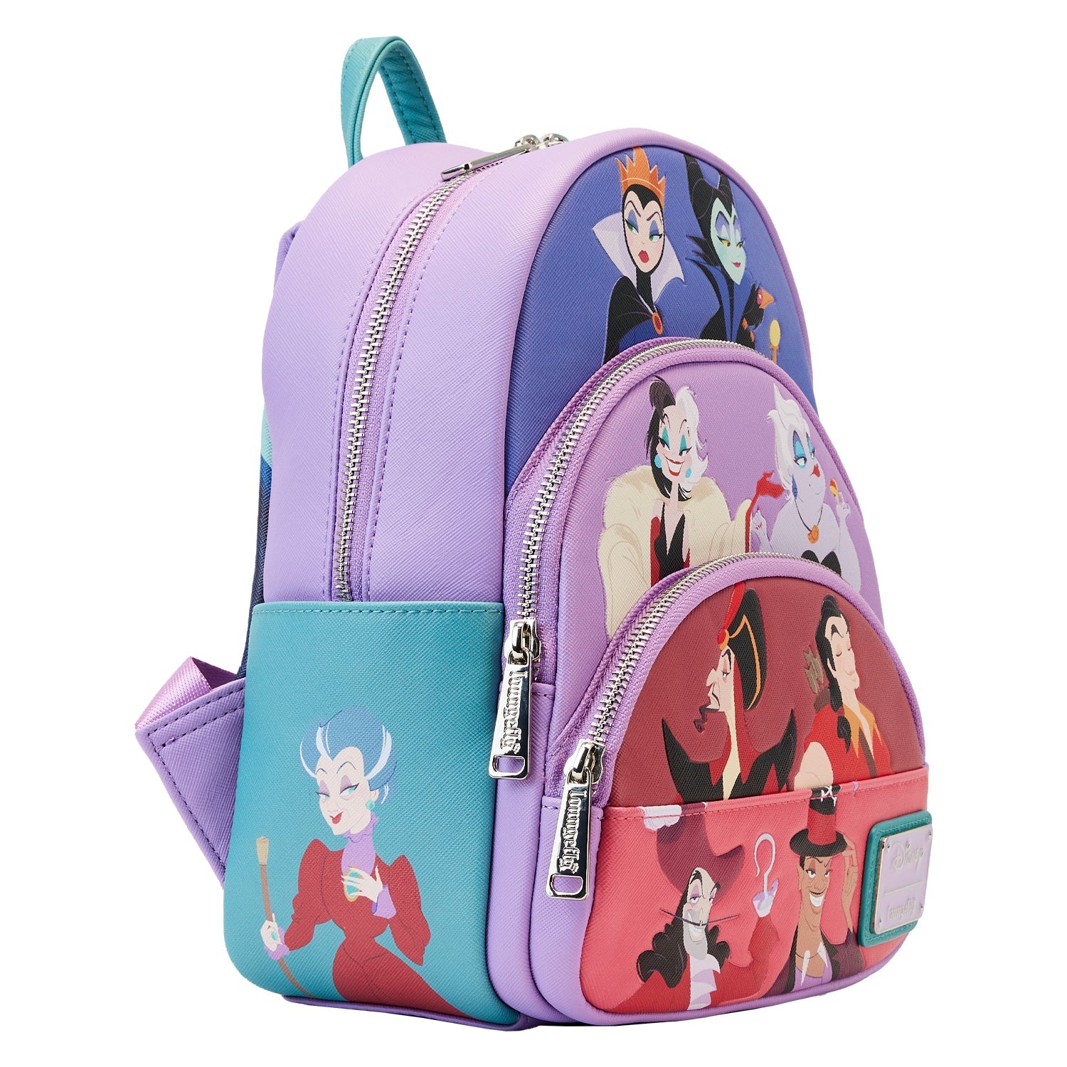 Loungefly x Disney Villains Colour Block Triple Pocket Mini Backpack - GeekCore