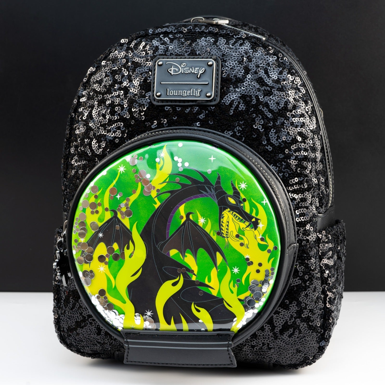 Loungefly x Disney Villains Maleficent Dragon Sequin Globe Mini Backpack - GeekCore