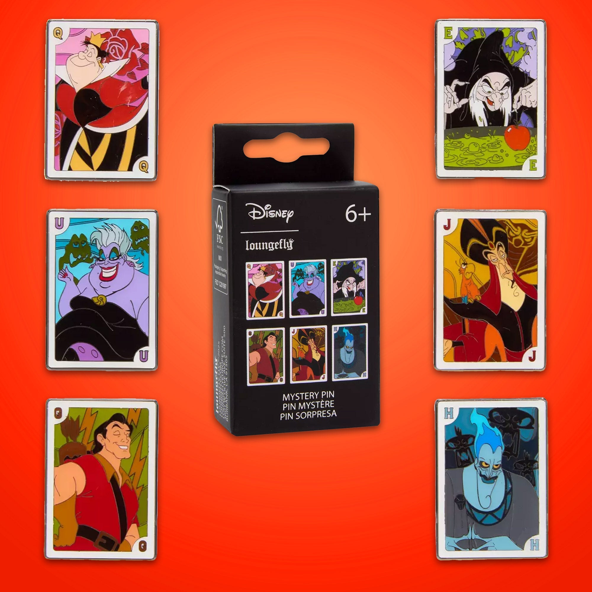 Loungefly x Disney Villains Playing Cards Blind Box Mystery Pin - GeekCore