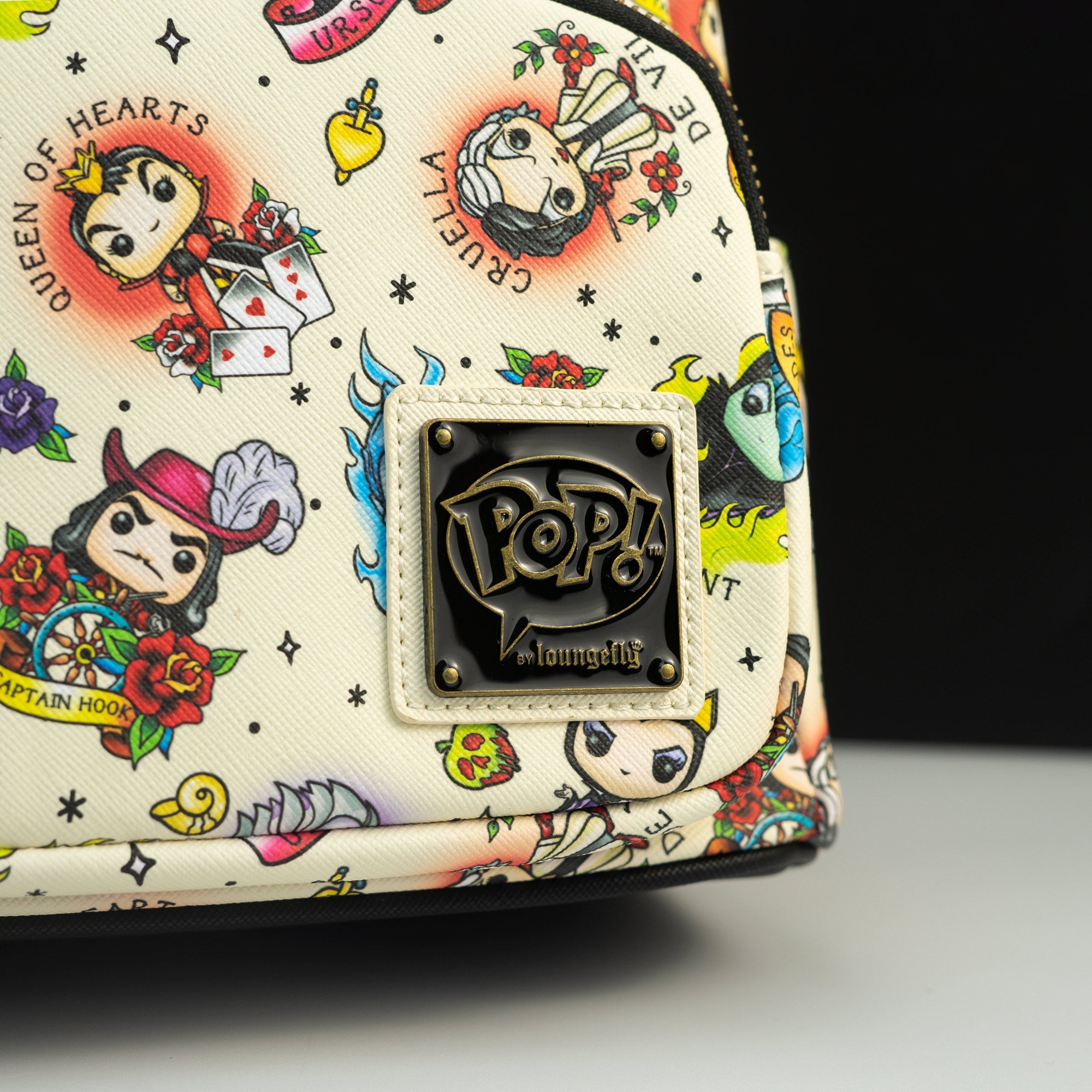 Loungefly x Disney Villains Pop Tattoo All Over Print Mini Backpack - GeekCore