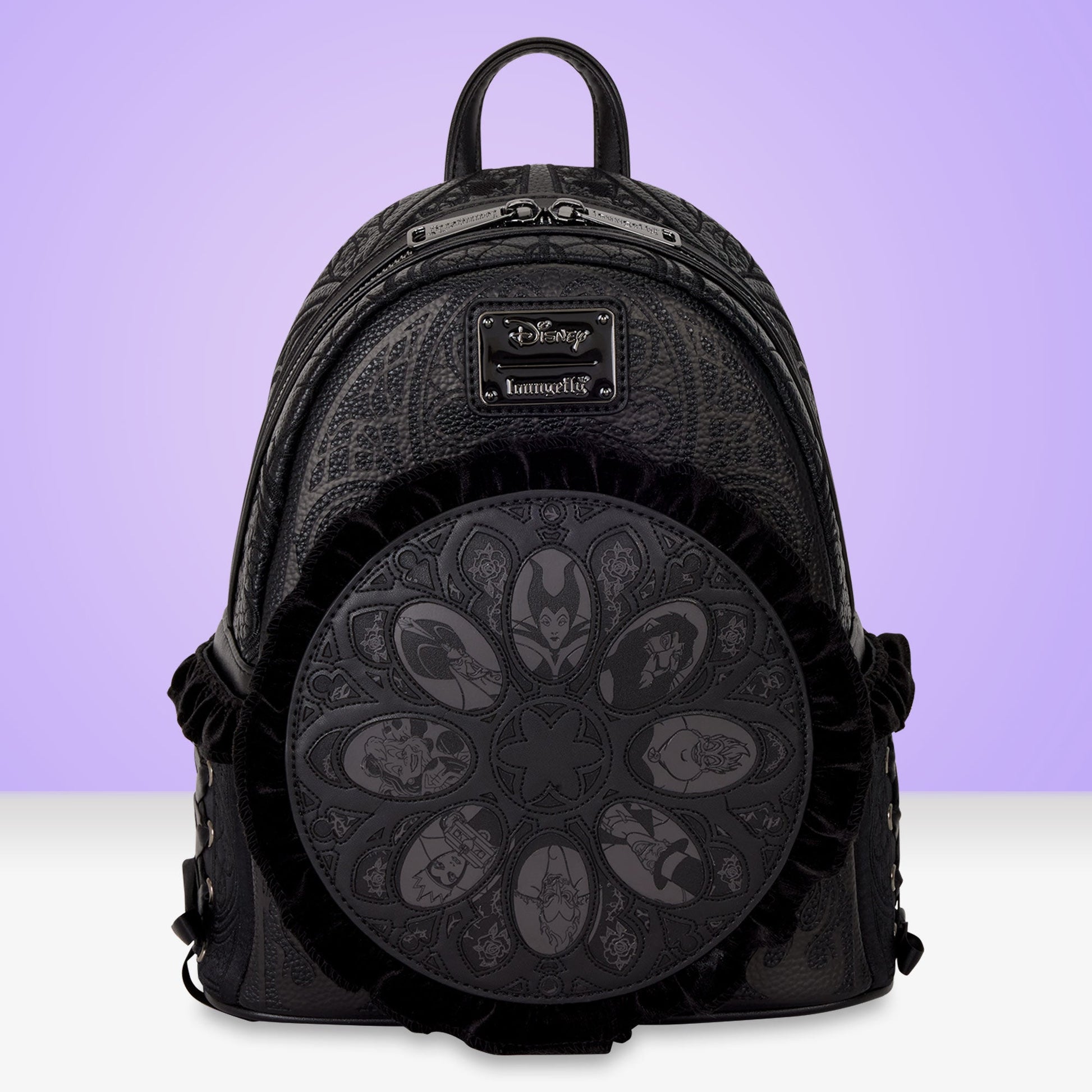 Loungefly x Disney Villains Stained Glass Mini Backpack - GeekCore