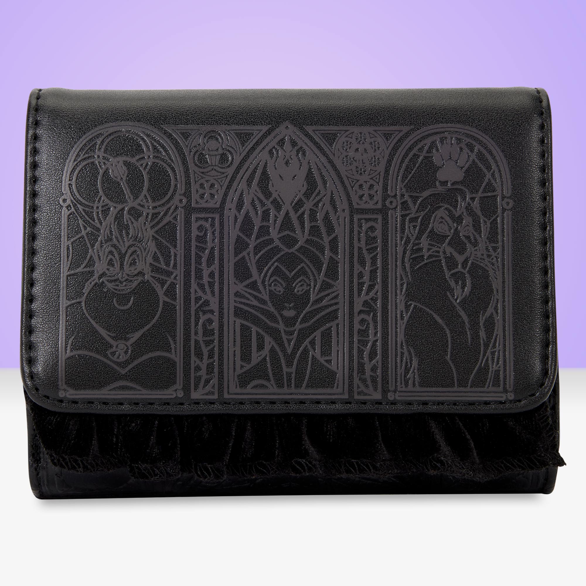 Loungefly x Disney Villains Stained Glass Tri - Fold Wallet - GeekCore