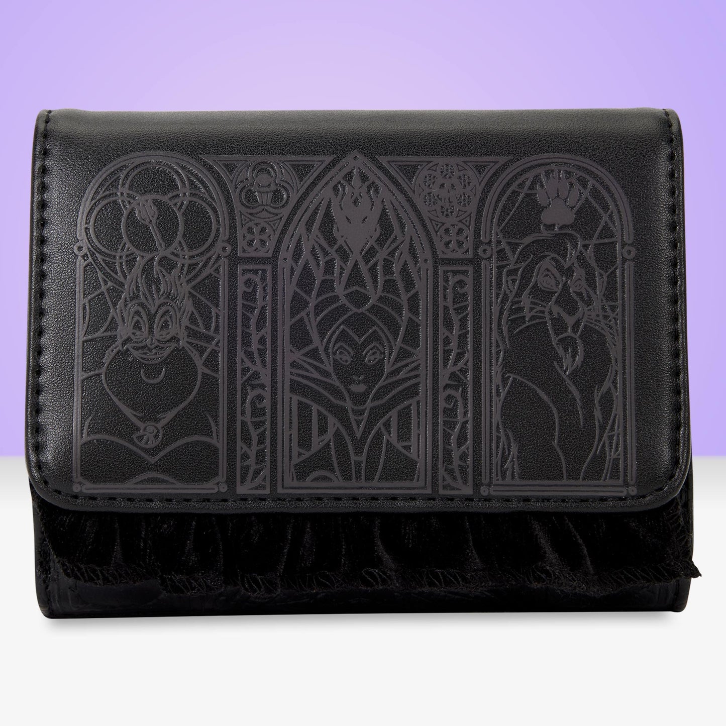 Loungefly x Disney Villains Stained Glass Tri - Fold Wallet - GeekCore