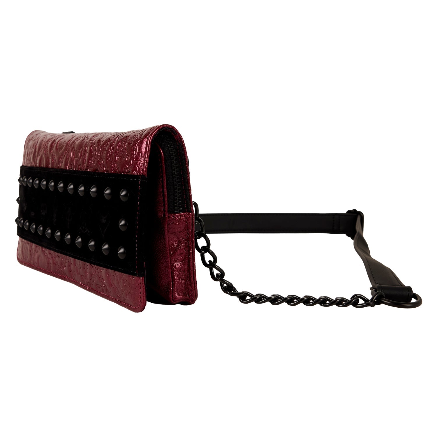 Loungefly x Disney Villains Studded Velvet Clutch Crossbody Bag - GeekCore