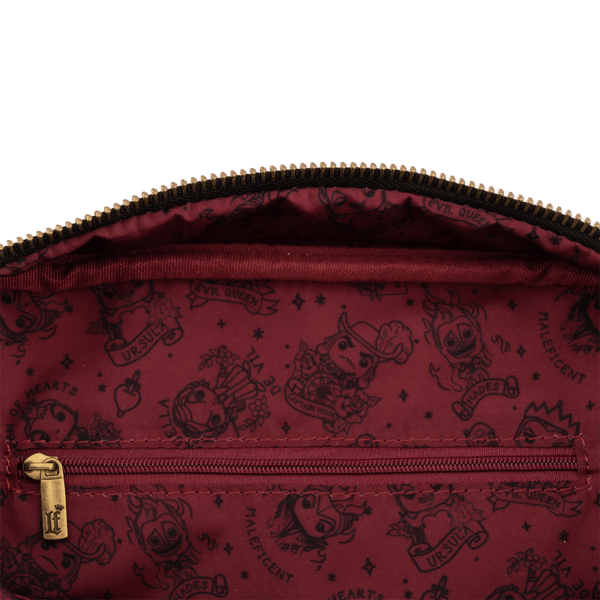 Loungefly x Disney Villains Tattoo All Over Print Crossbody Bag - GeekCore