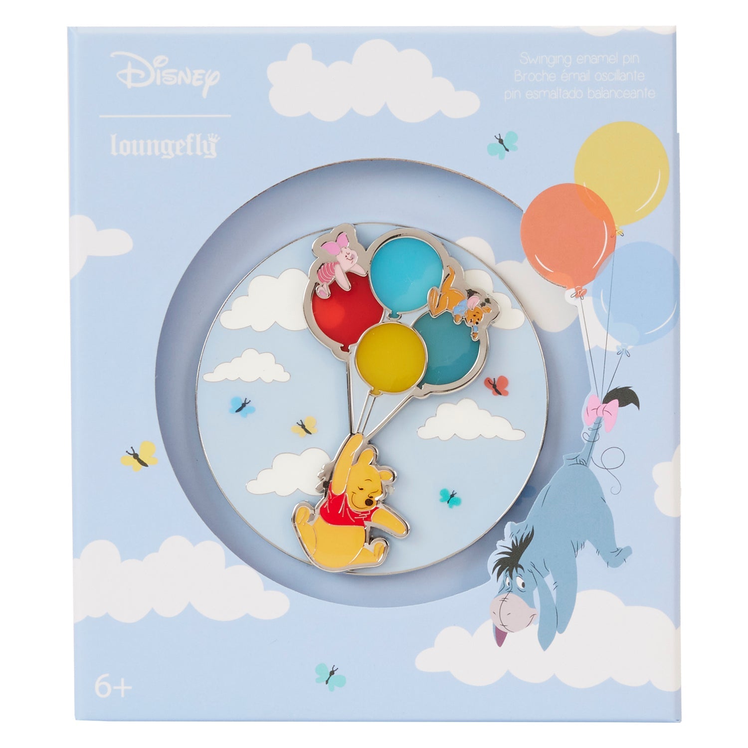 Loungefly x Disney Winnie The Pooh and Friends Balloons 3 Inch Sliding Pin - GeekCore