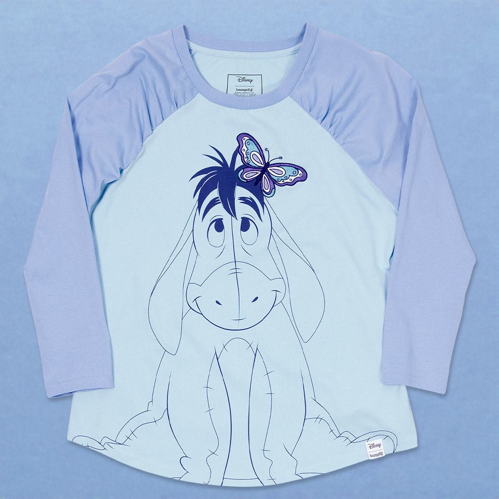 Loungefly x Disney Winnie The Pooh Eeyore Shirred Raglan Tee - GeekCore