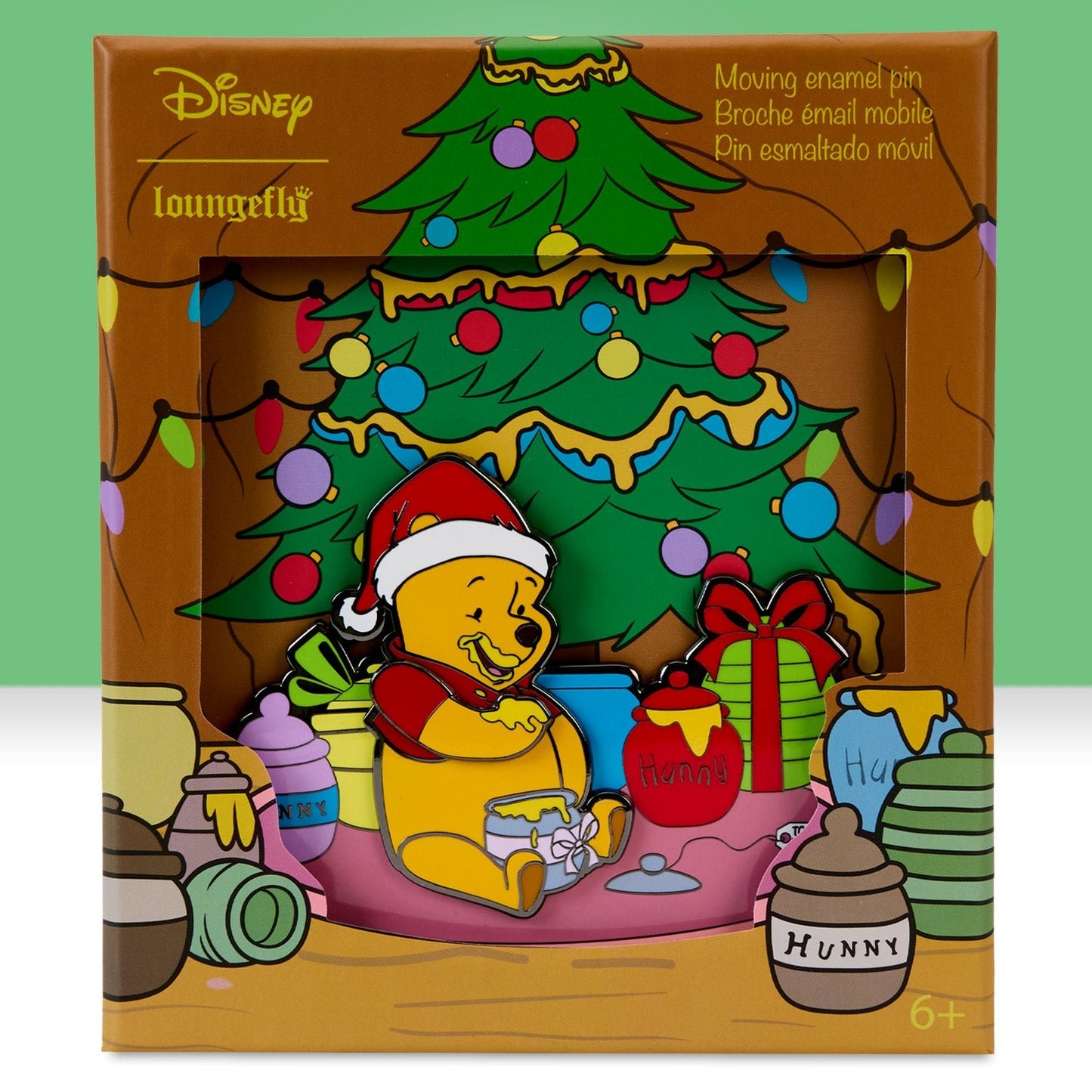 Loungefly x Disney Winnie the Pooh Honey Present Moving 3" Collectors Pin - GeekCore