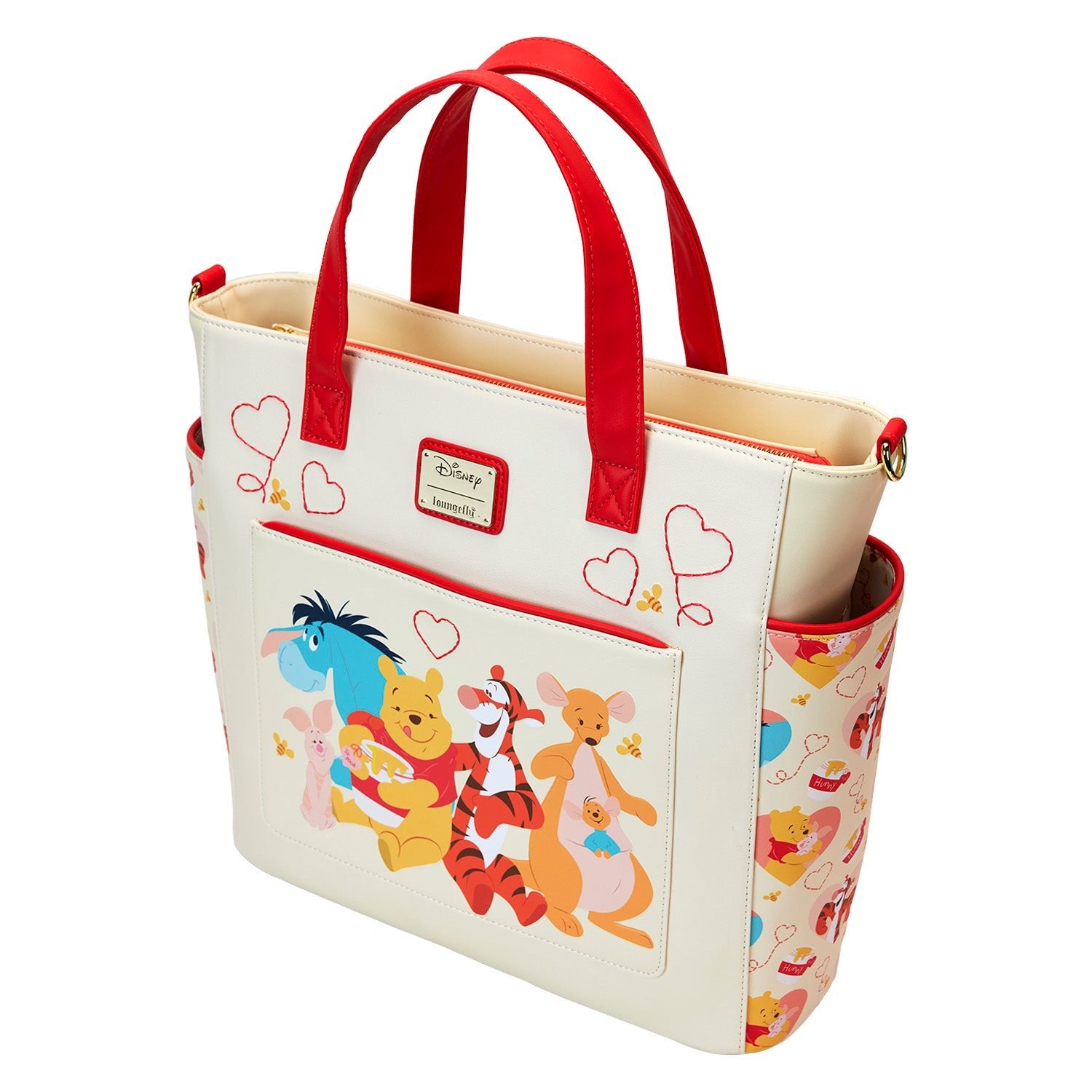 Loungefly x Disney Winnie the Pooh Love Convertible Backpack and Tote Bag - GeekCore