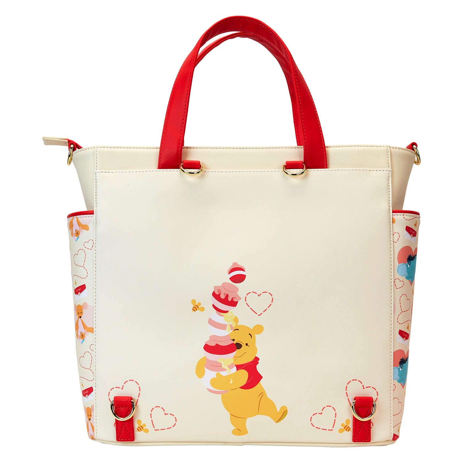 Loungefly x Disney Winnie the Pooh Love Convertible Backpack and Tote Bag - GeekCore