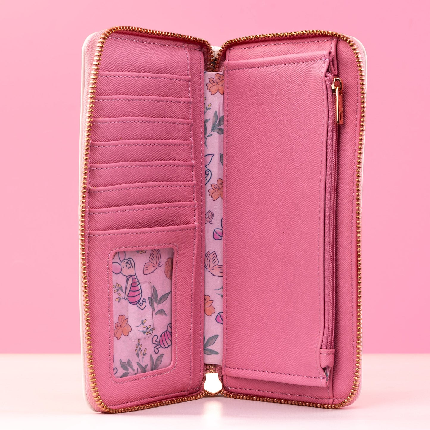 Loungefly x Disney Winnie the Pooh Piglet Floral Zip Around Purse - GeekCore