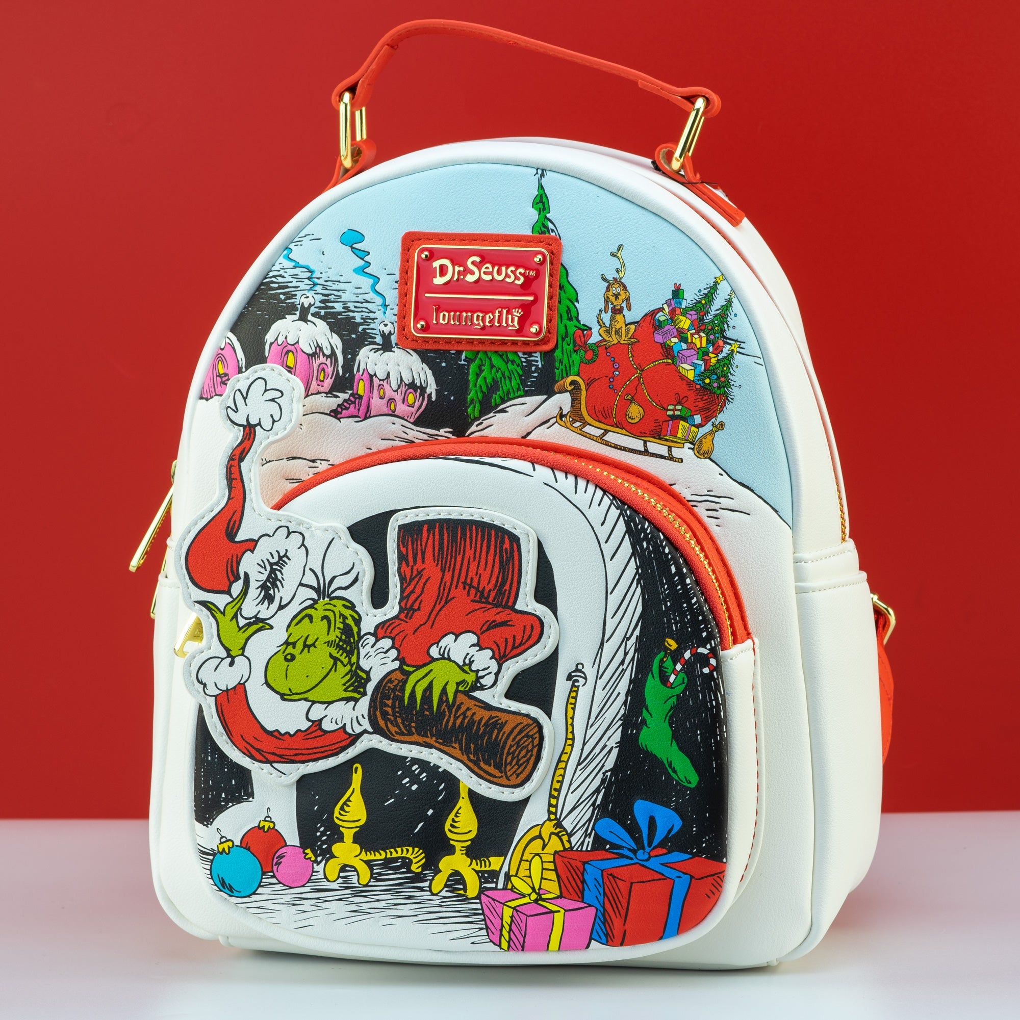 Loungefly x Dr. Seuss The Grinch Chimney Thief Mini Backpack - GeekCore