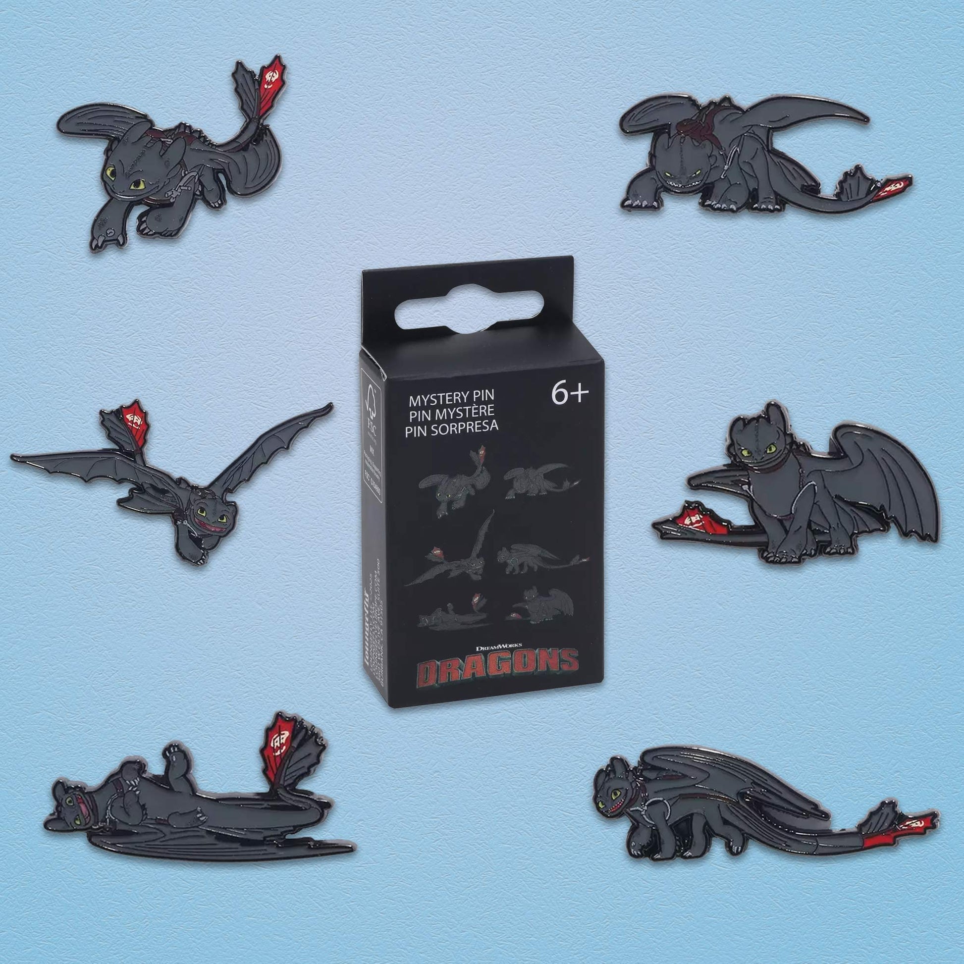Loungefly x Dreamworks How To Train Your Dragon Toothless Poses Blind Box Mystery Pin - GeekCore