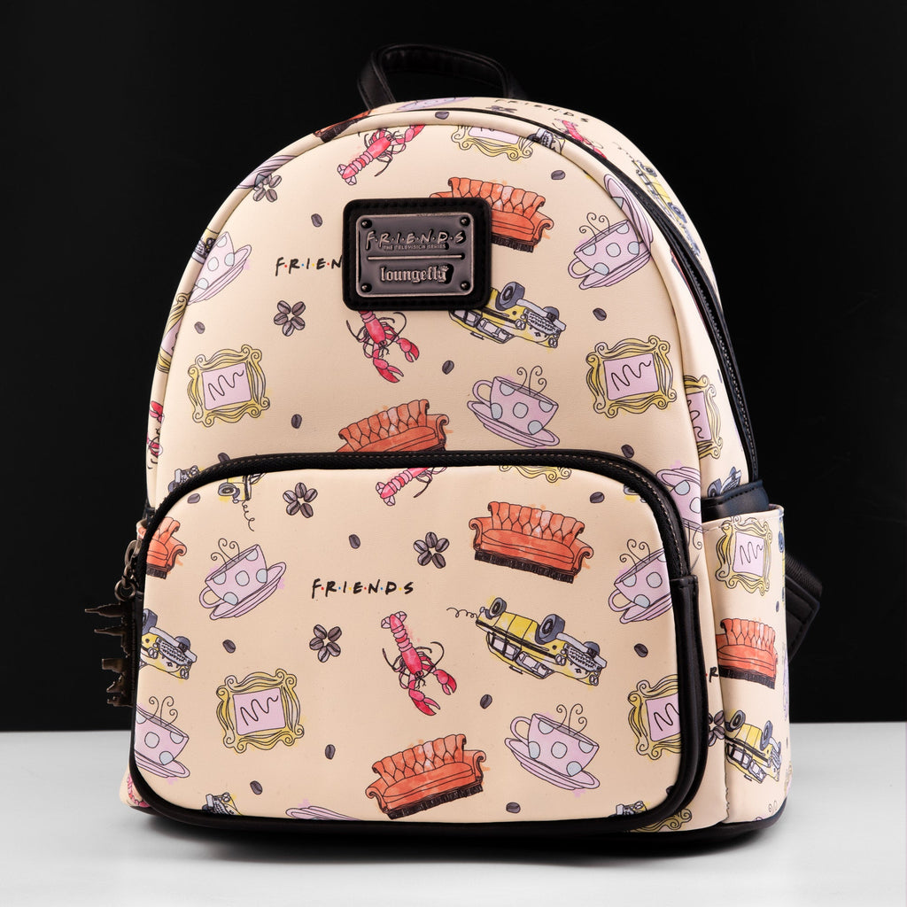 Loungefly x Friends Sketch Icons All Over Print Mini Backpack - GeekCore