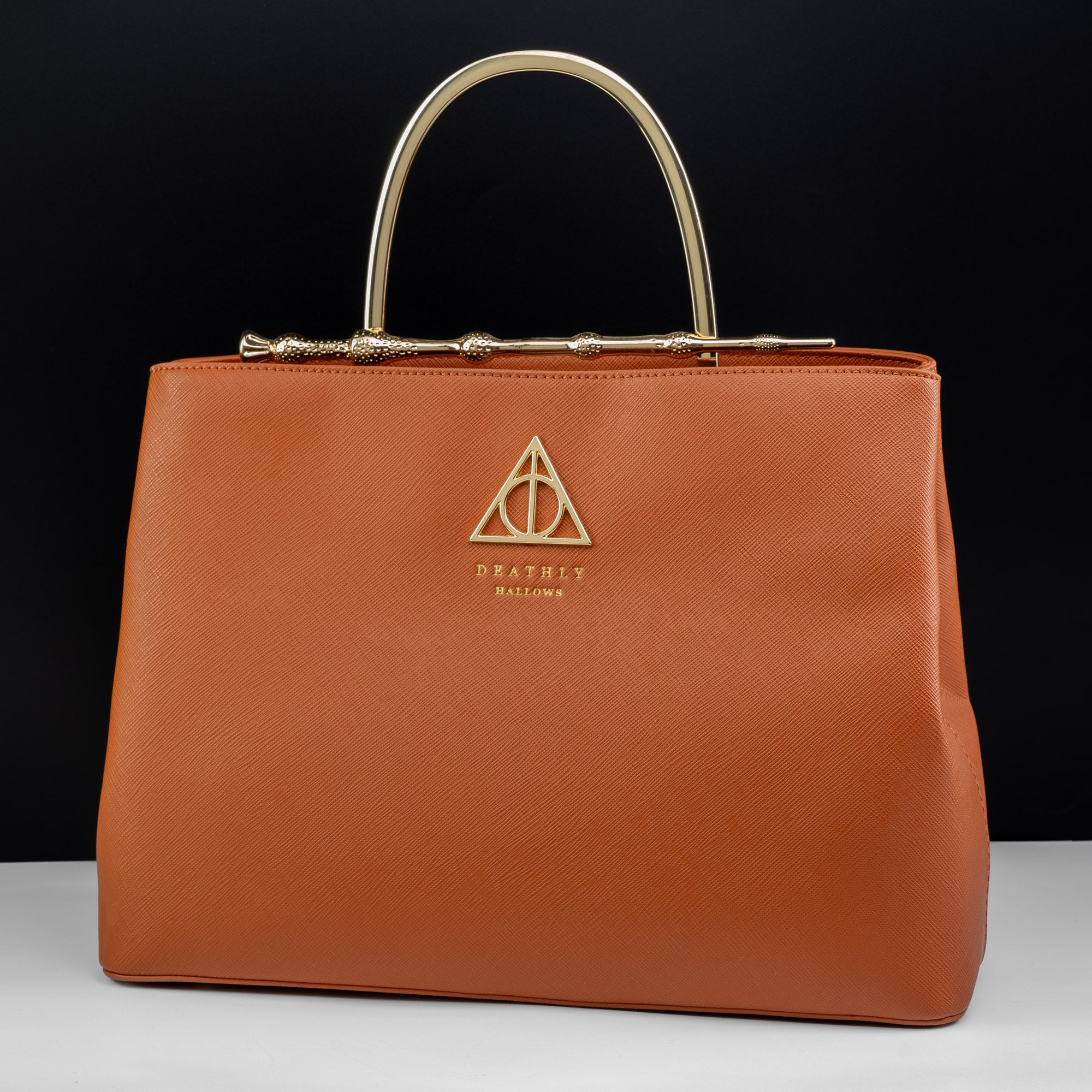 Loungefly x Harry Potter Cognac Saffiano Elder Wand Crossbody Handbag - GeekCore