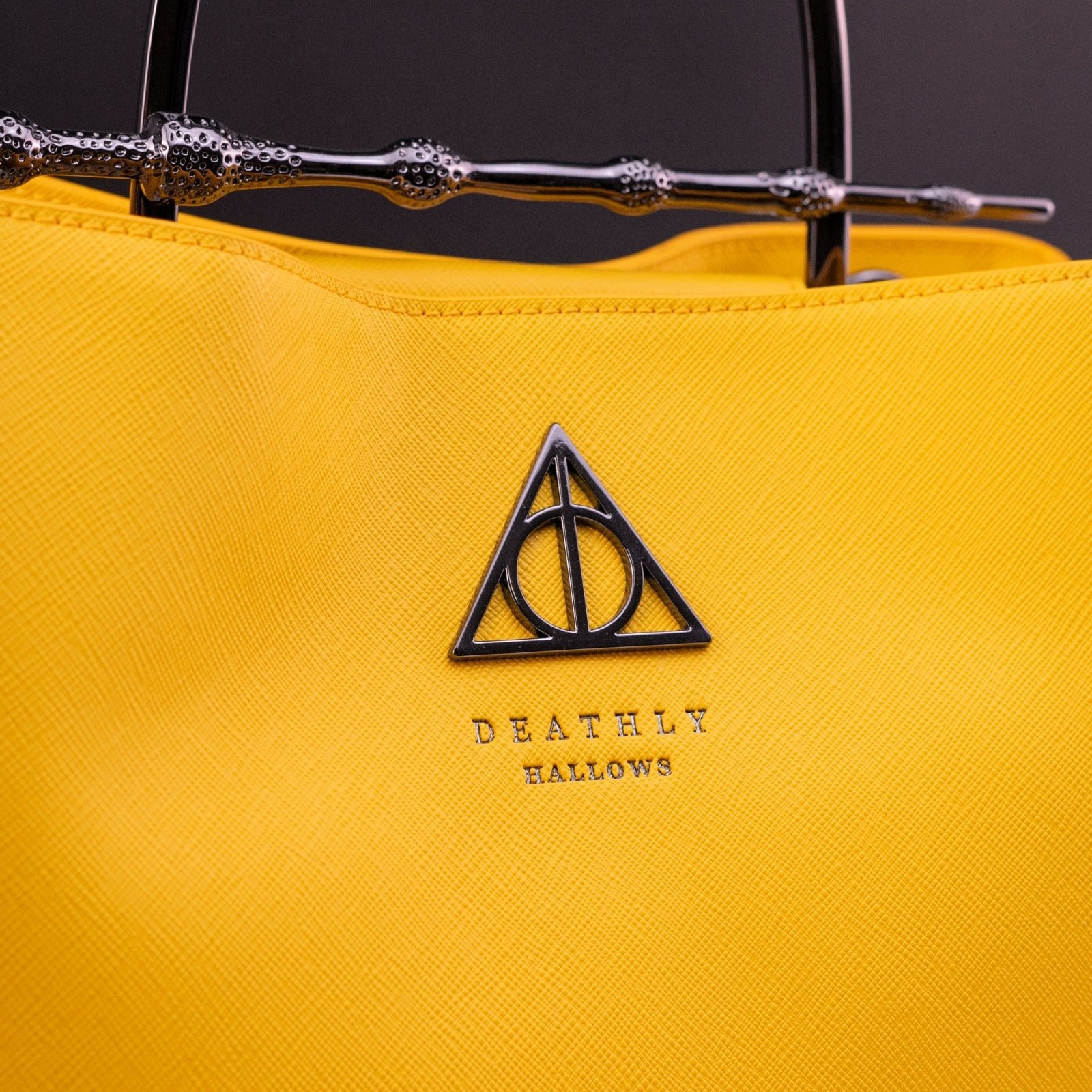 Loungefly x Harry Potter House Hufflepuff Yellow Saffiano Elder Wand Crossbody Handbag - GeekCore