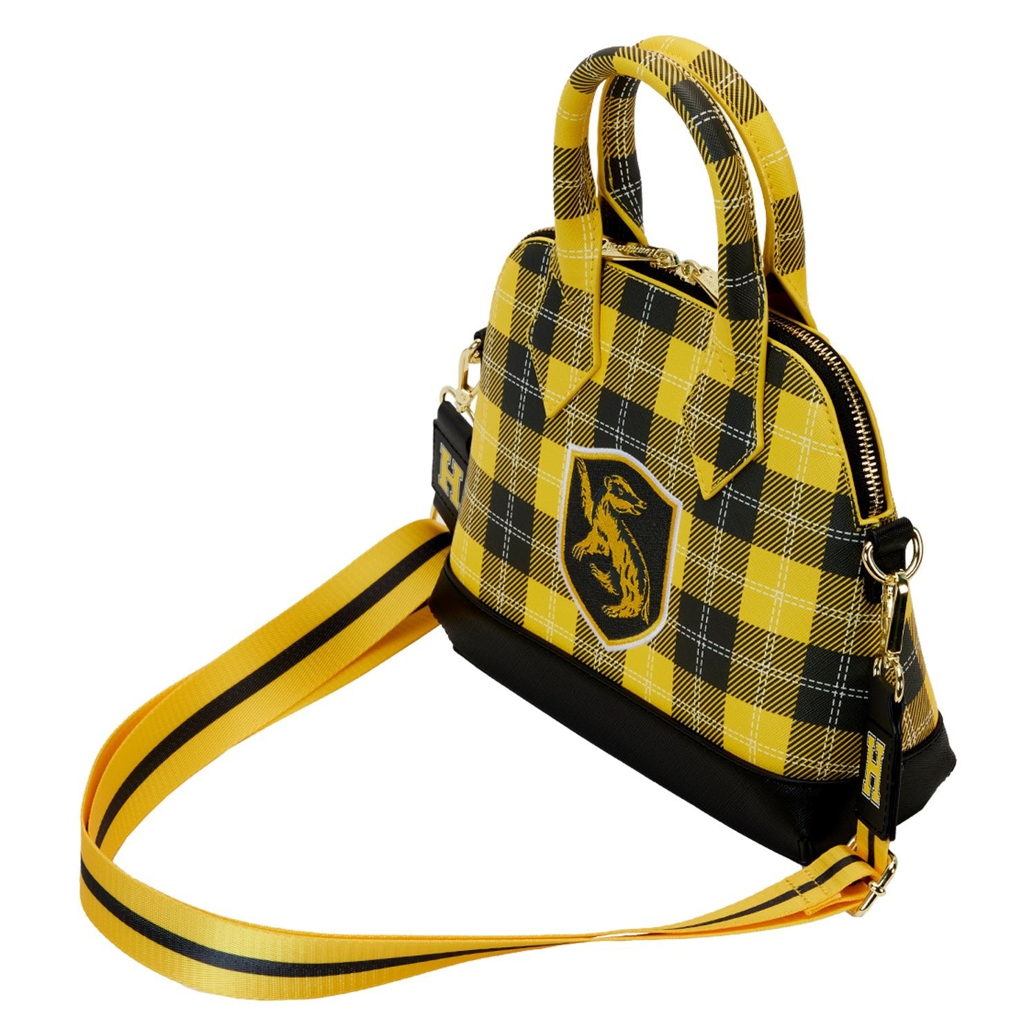 Loungefly x Harry Potter Hufflepuff Varsity Plaid Crossbody Bag - GeekCore