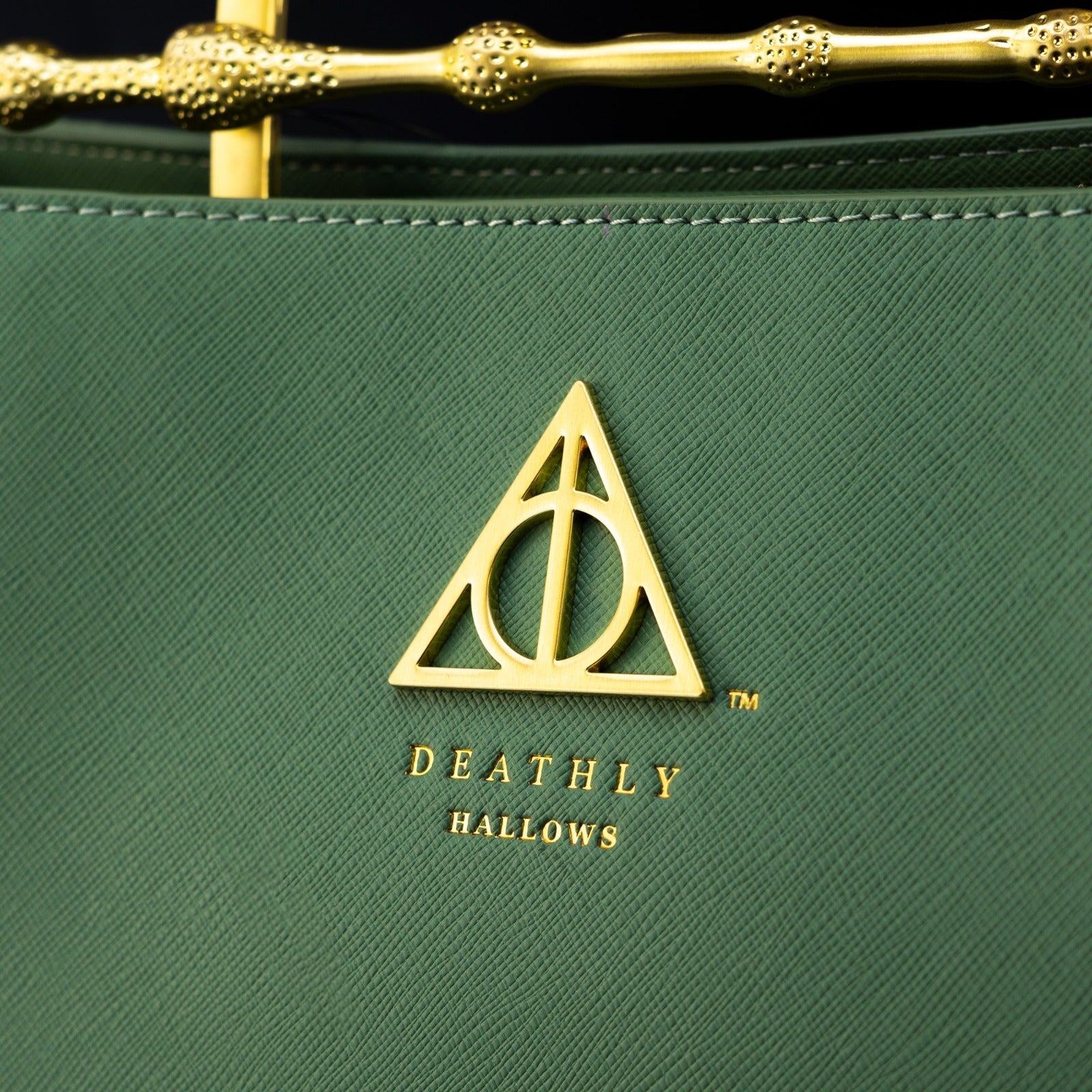 Loungefly x Harry Potter Sage Saffiano Elder Wand Crossbody Handbag - GeekCore