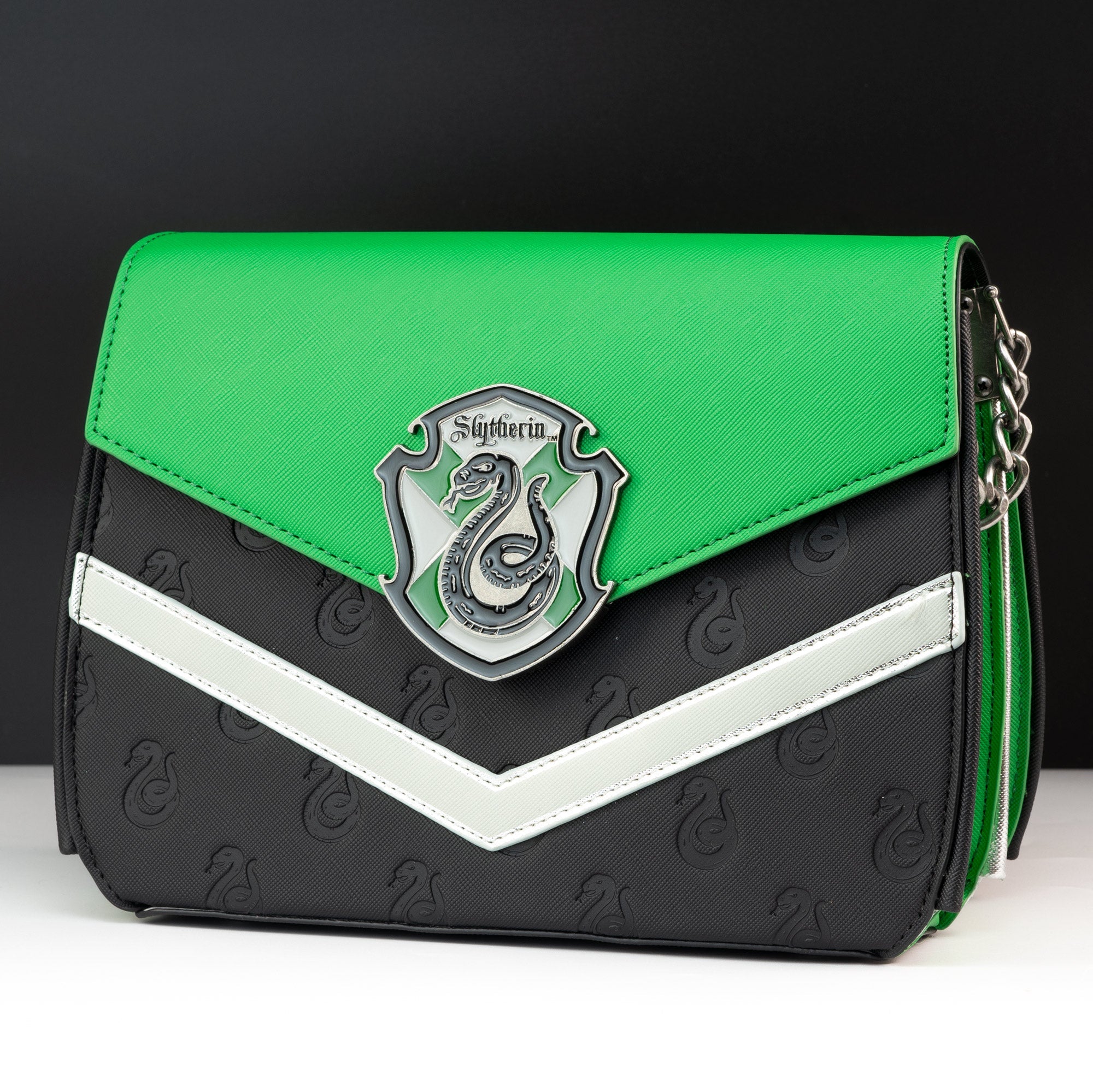 Loungefly x Harry Potter Slytherin Chain Strap Crossbody Bag - GeekCore