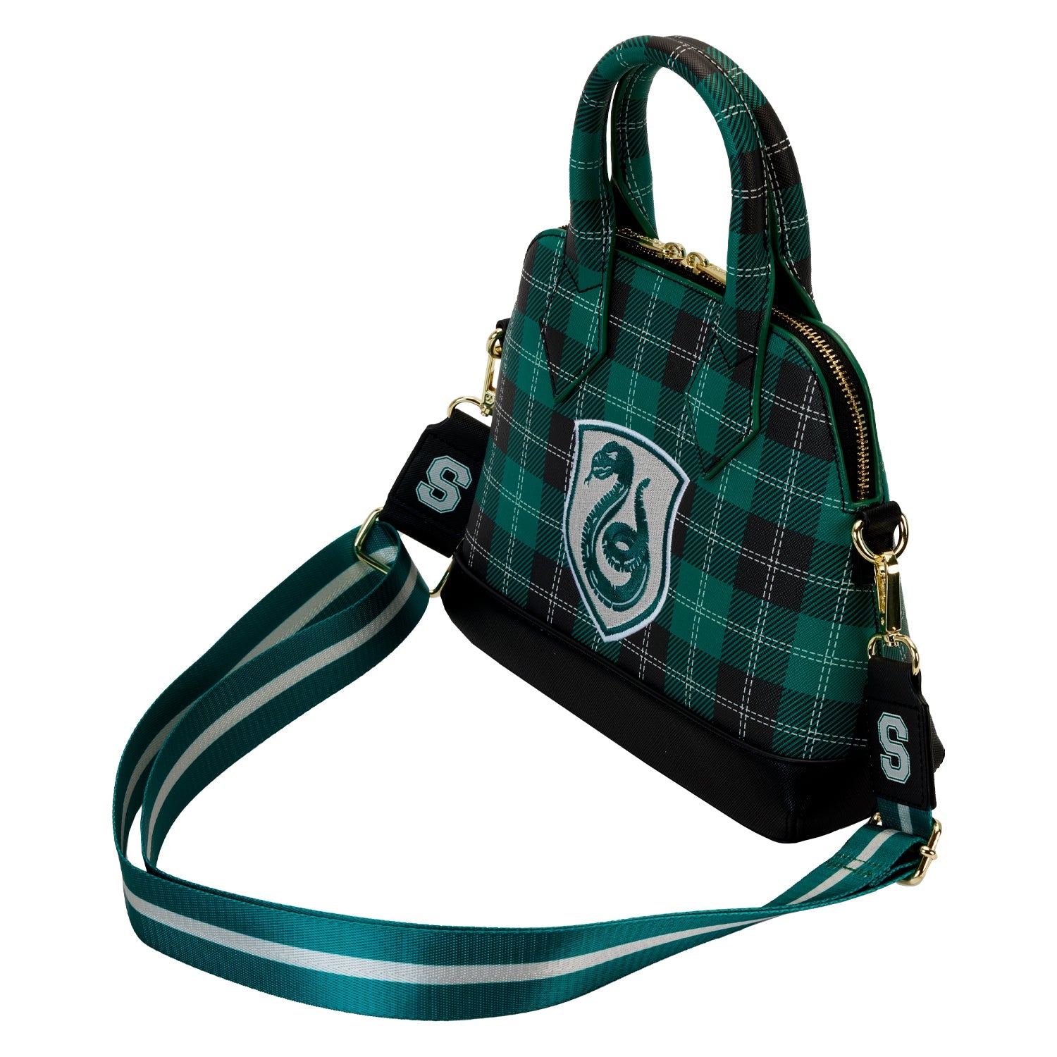 Loungefly x Harry Potter Slytherin Varsity Plaid Crossbody Bag - GeekCore