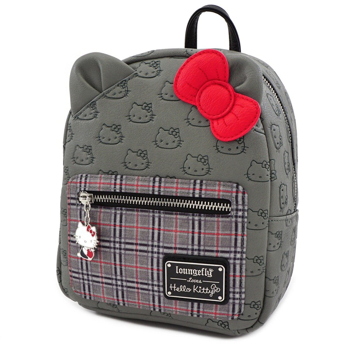 Loungefly x Hello Kitty Grey Plaid Mini Backpack - GeekCore
