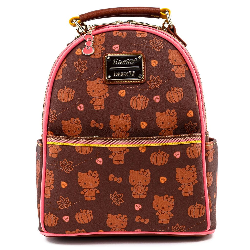 Loungefly x Hello Kitty Pumpkin Spice Print Mini Convertible Backpack - GeekCore