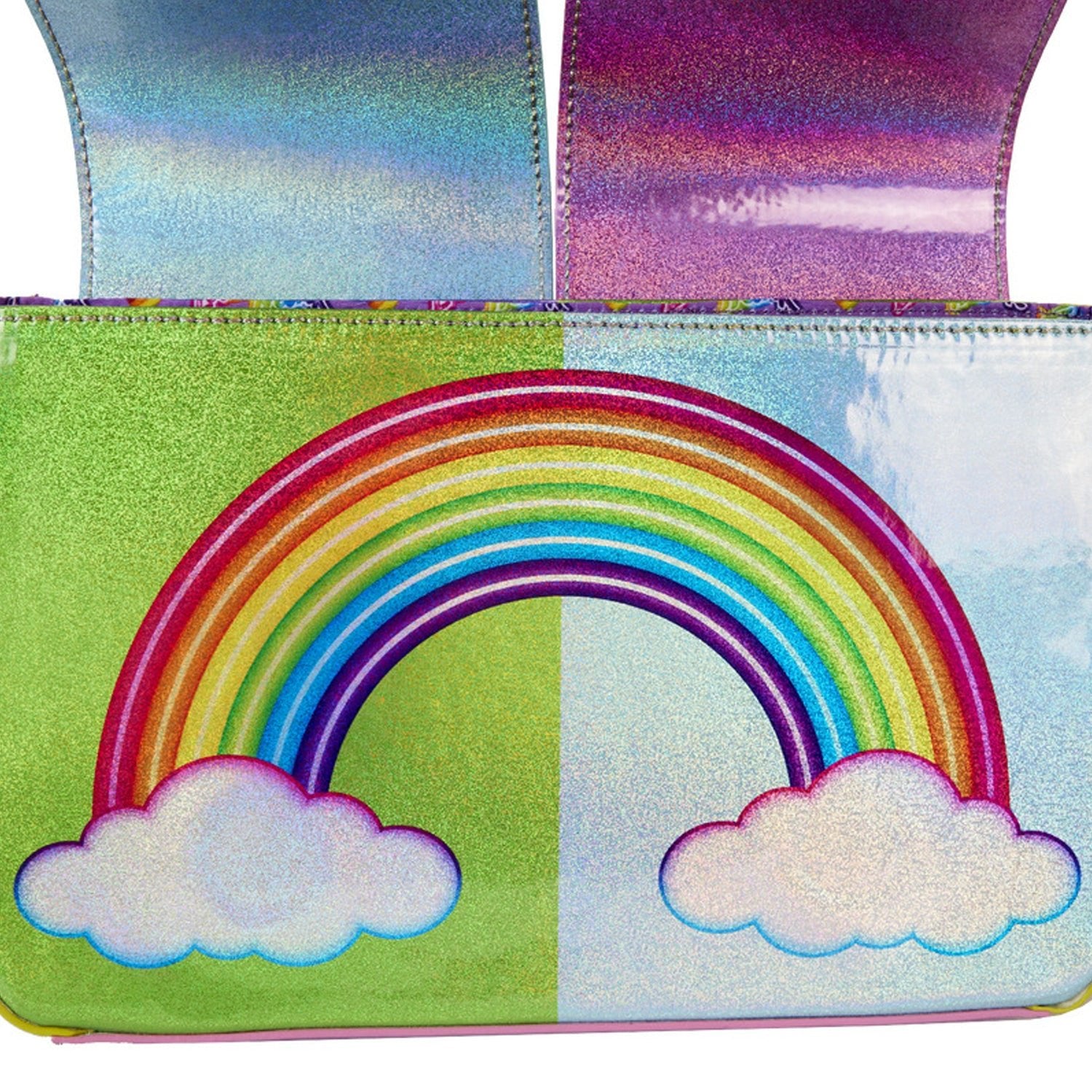 Loungefly x Lisa Frank Glitter Colour Block Crossbody Bag - GeekCore