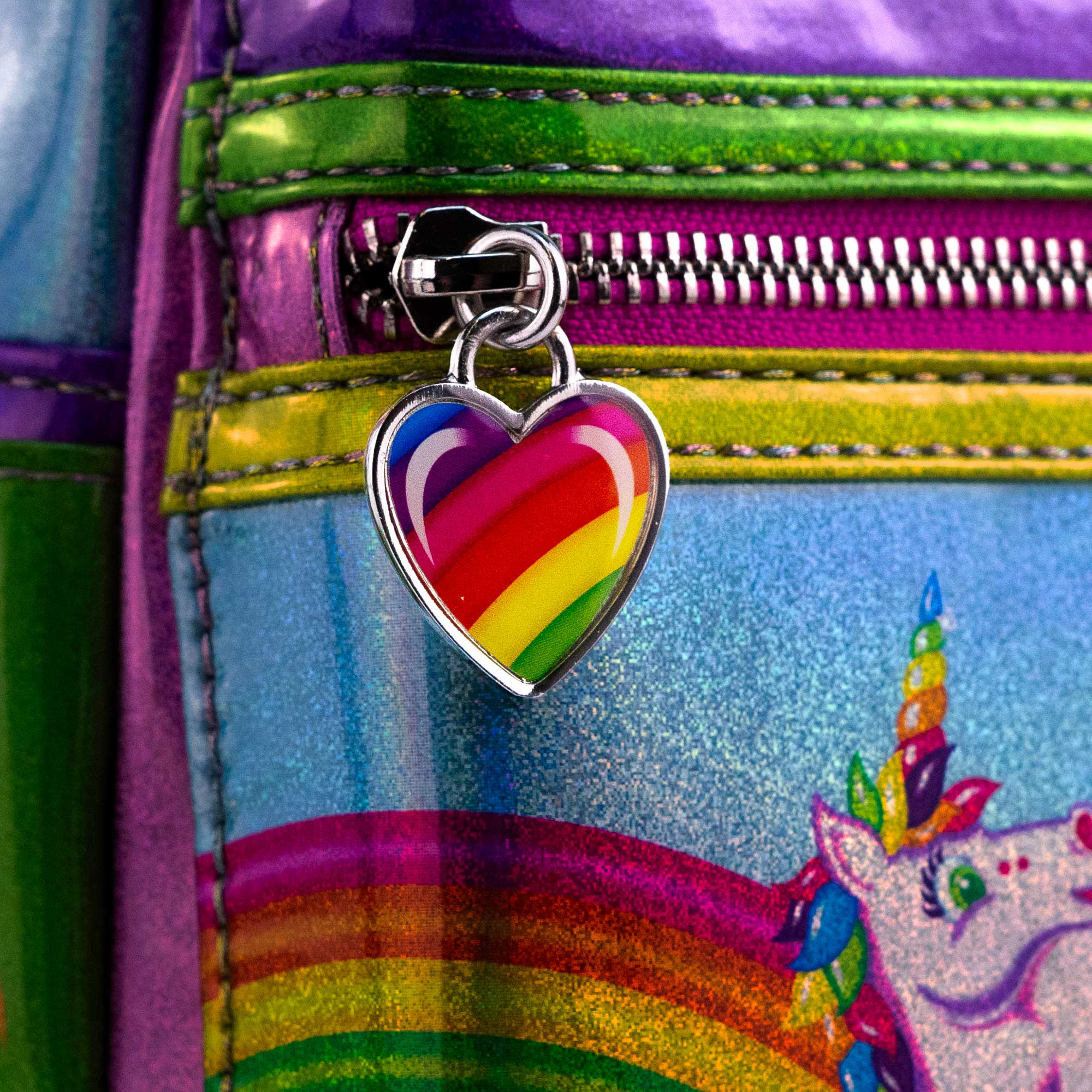 Loungefly x Lisa Frank Glitter Colour Block Mini Backpack - GeekCore