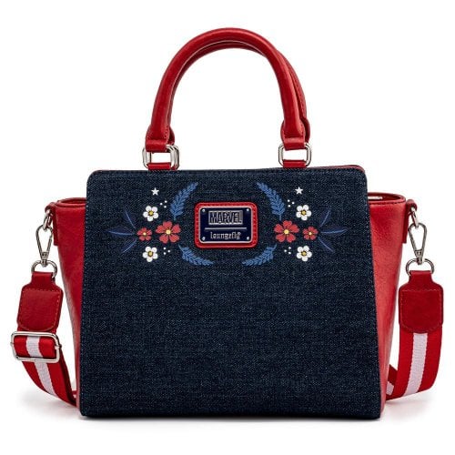 Loungefly x Marvel Captain America 80th Anniversary Floral Shield Crossbody Bag - GeekCore