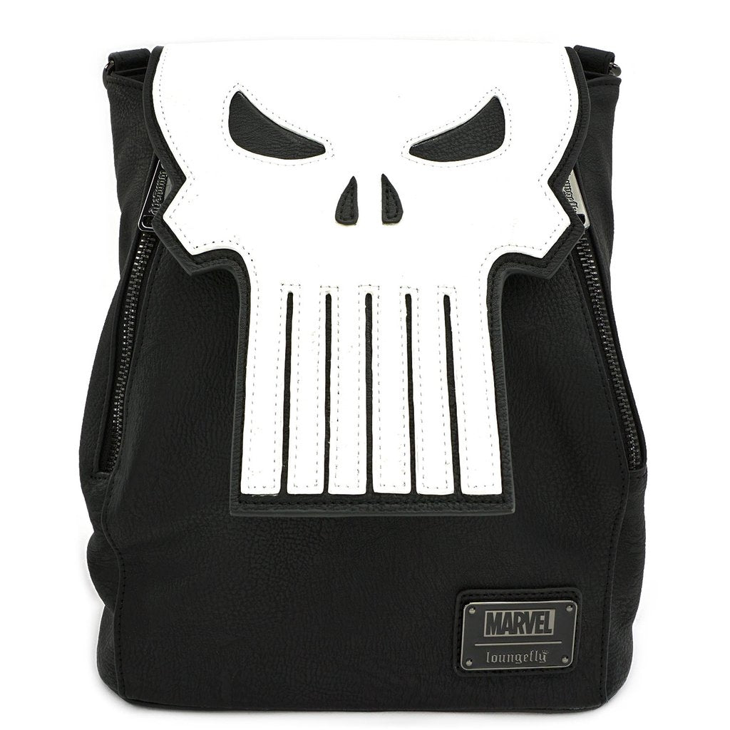 Loungefly x Marvel Punisher Skull Convertible Mini Backpack - GeekCore