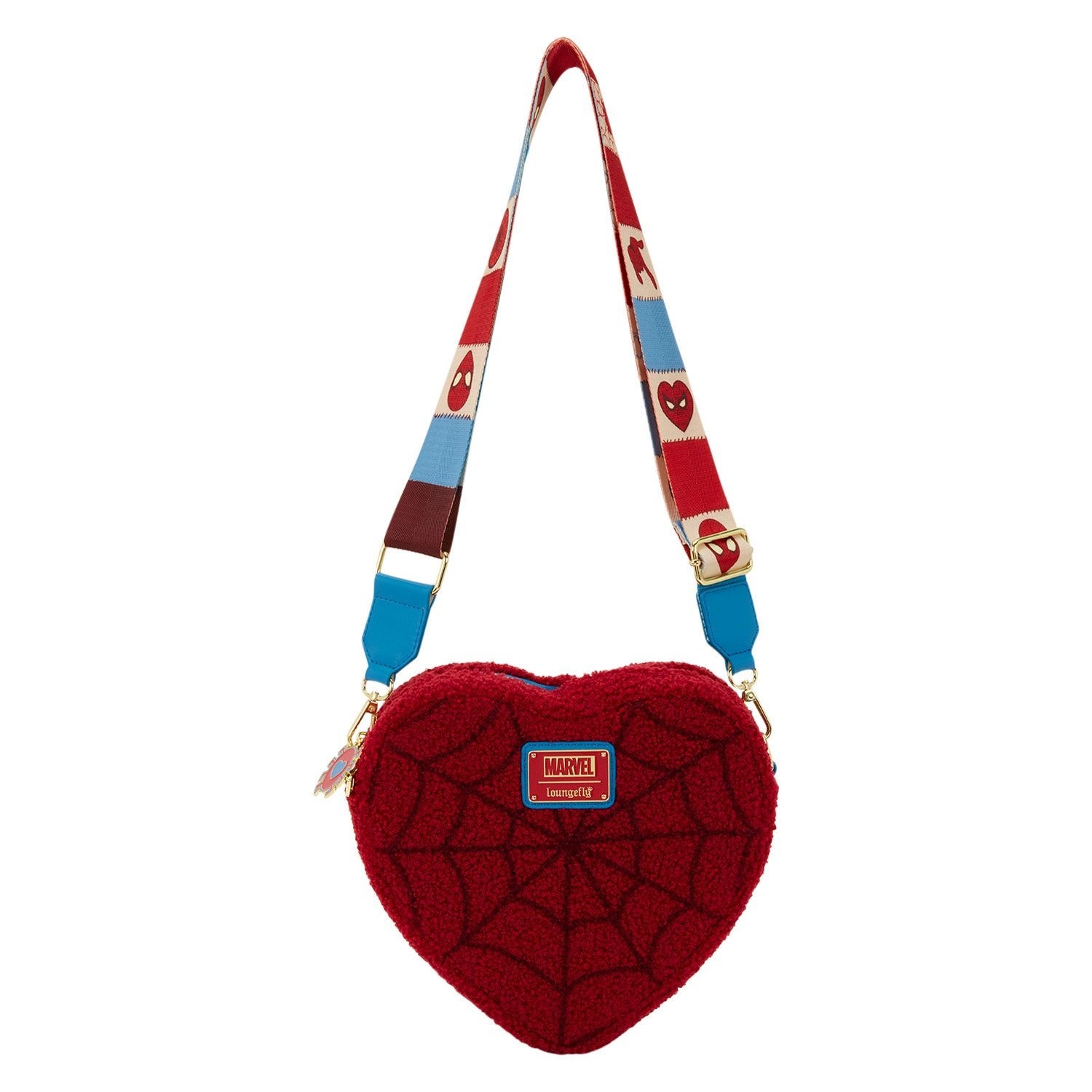 Loungefly x Marvel Spider - Man Sherpa Heart Crossbody Bag - GeekCore